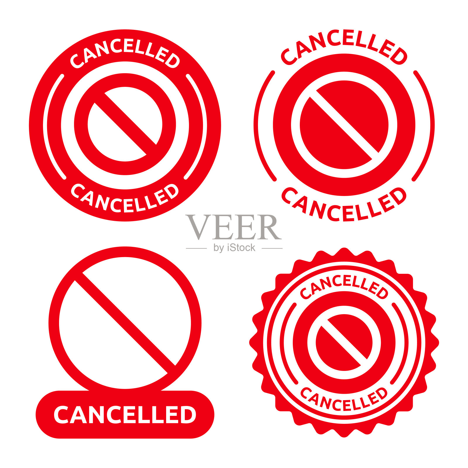 已取消标签符号图标集。插画图片素材