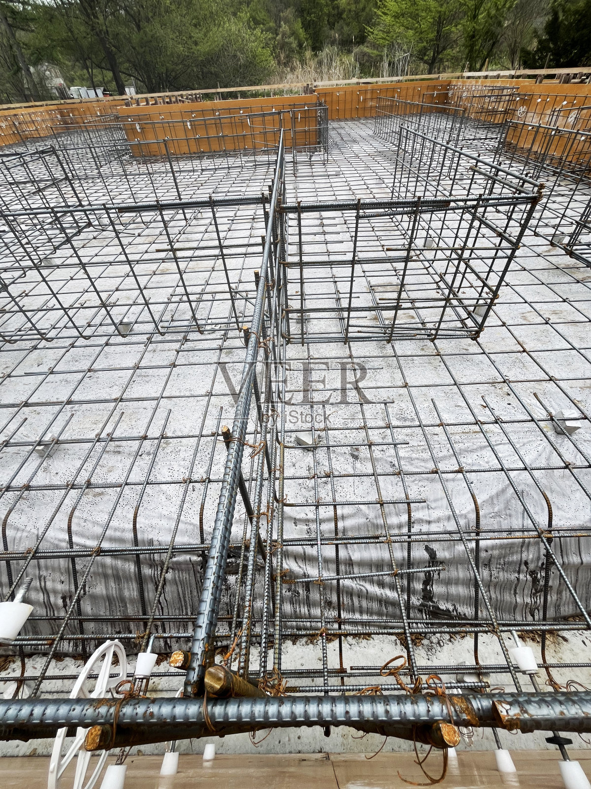 在建建筑的基础混凝土工作照片摄影图片