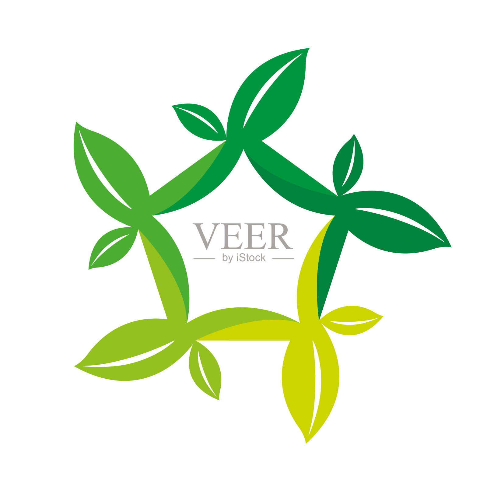 自然绿色标志五角星五角大楼插画图片素材