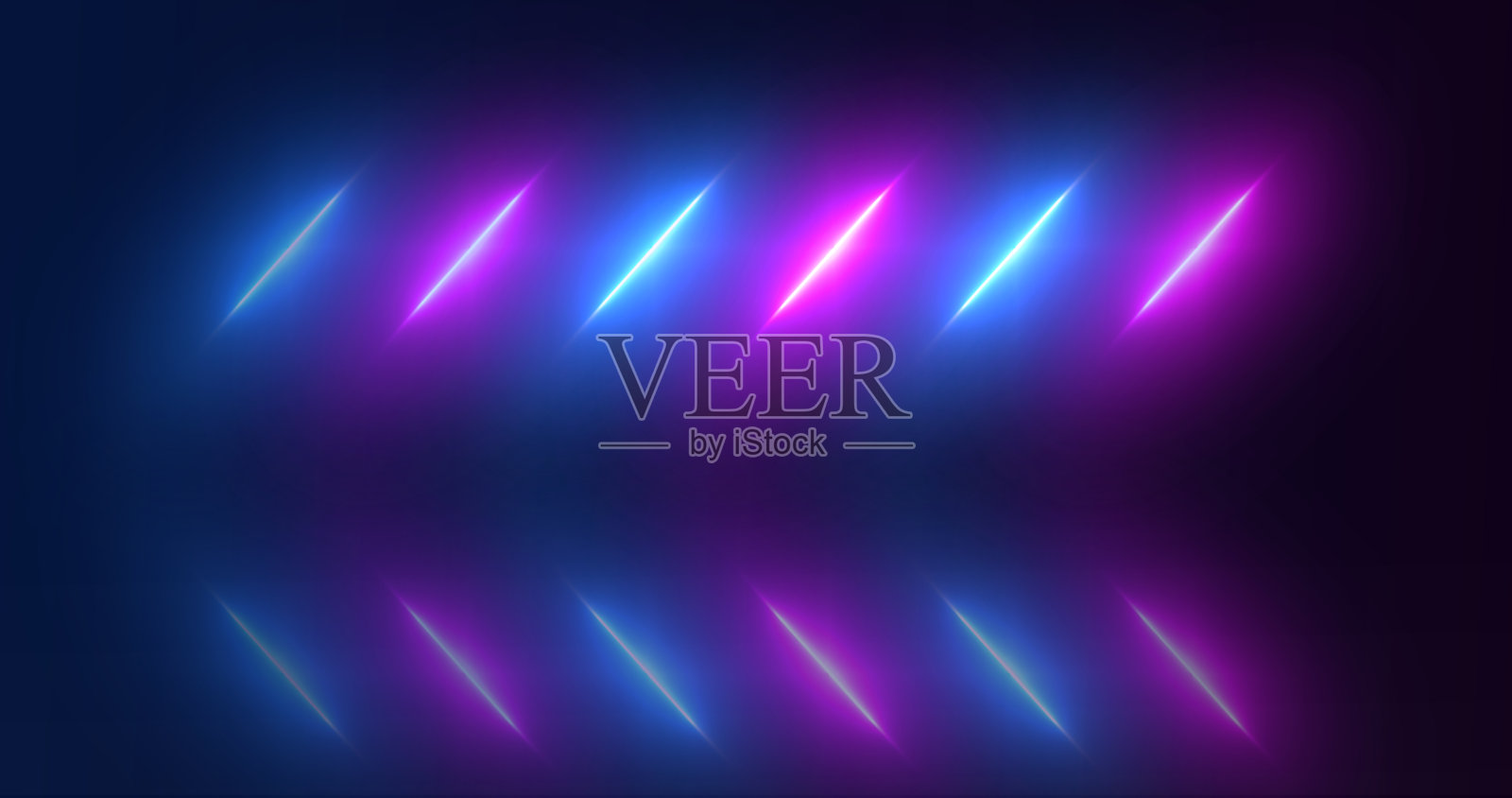 霓虹条纹未来复古风格的科技循环。对角激光束发光连接网络地板反射充满活力的时尚广播动态优雅的高速运动bg。插画图片素材