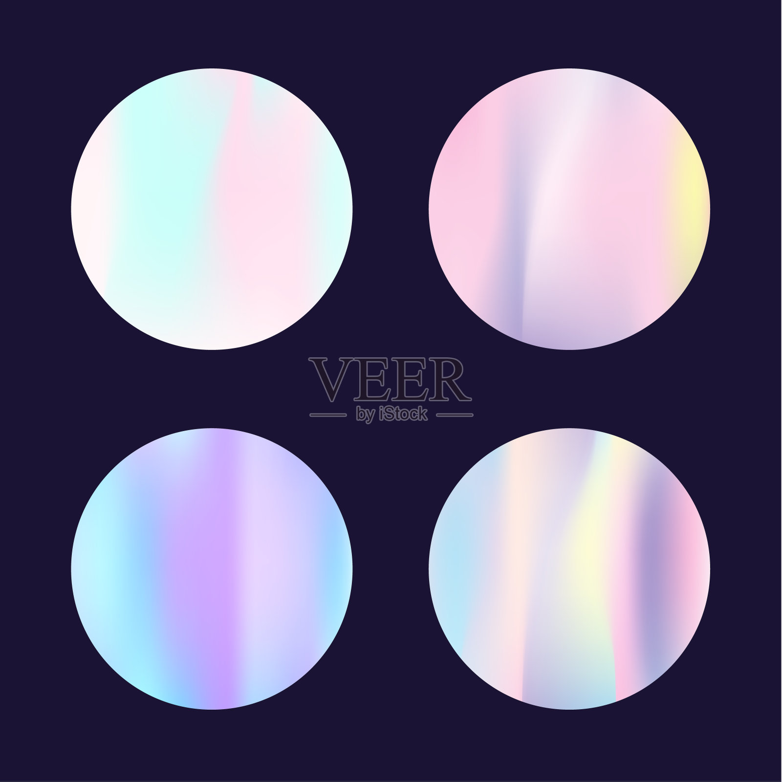 全息抽象背景设置。梯度全息图。插画图片素材