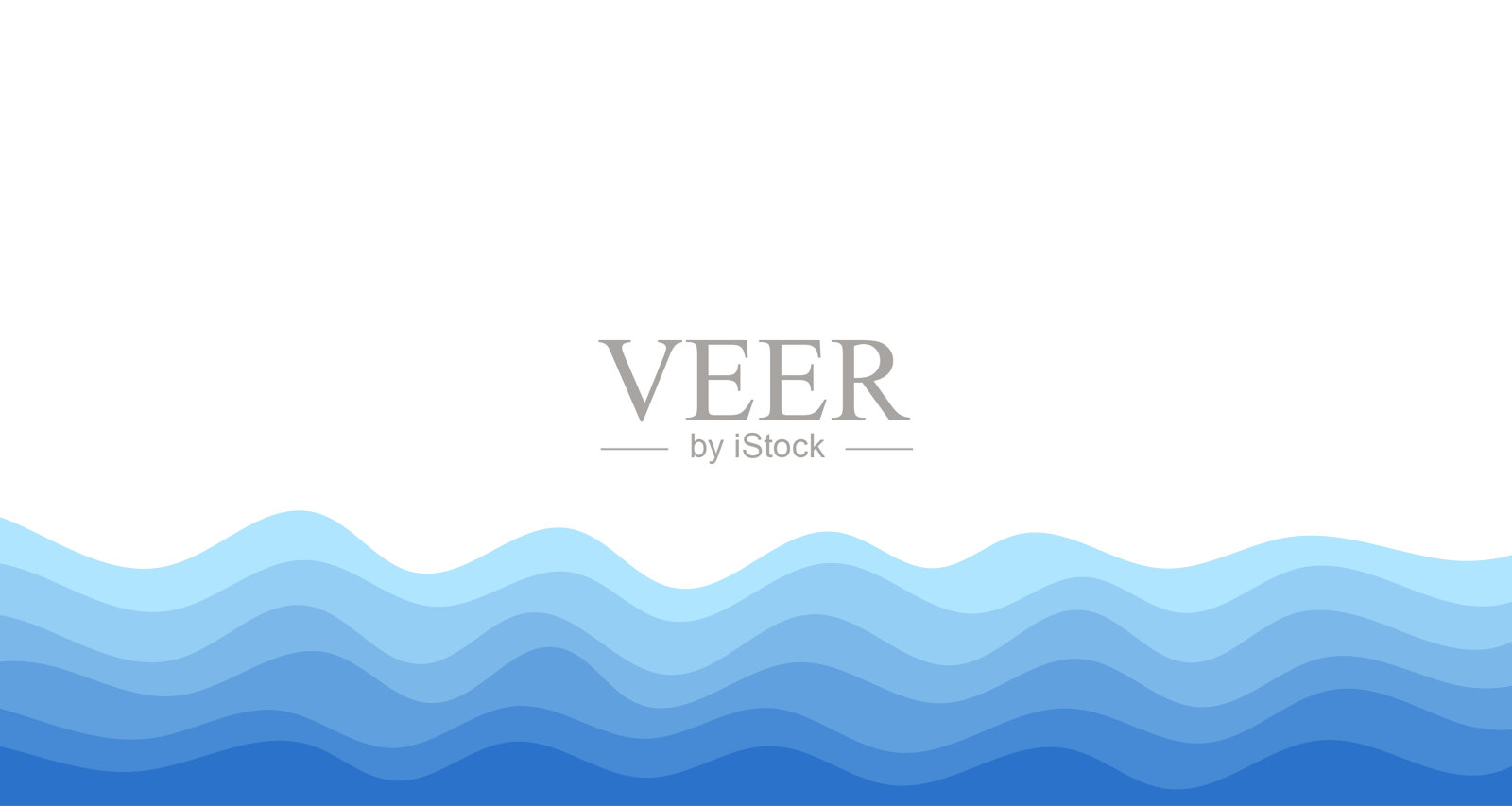 蓝色海浪层的背景矢量插图插画图片素材