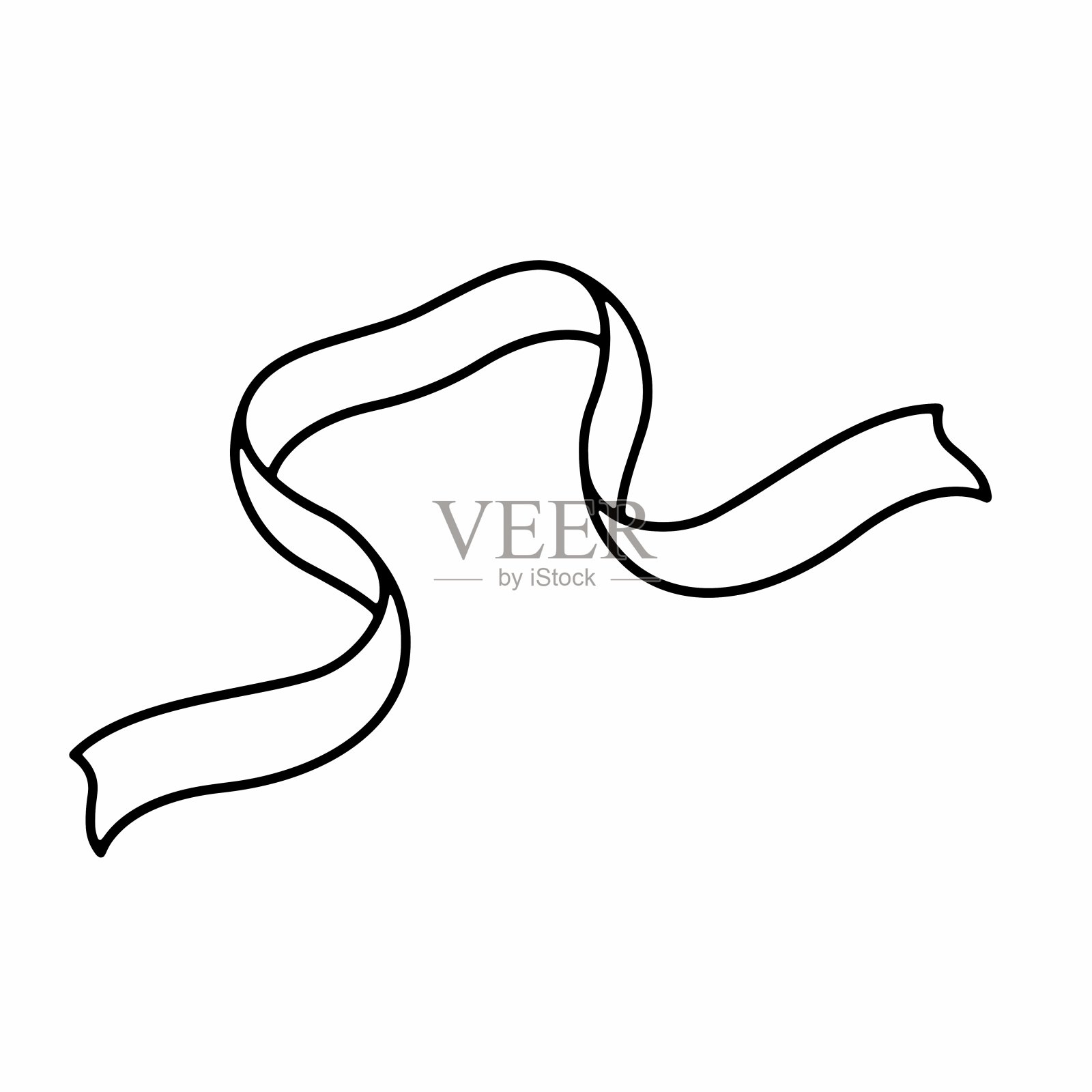 彩带横幅剪影插画图片素材