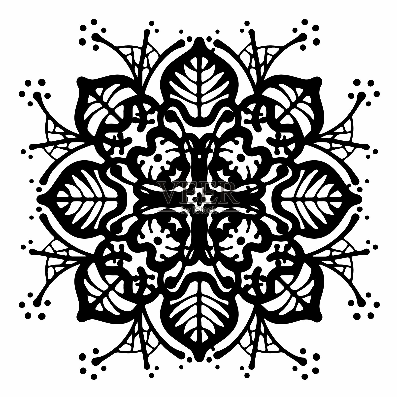 曼陀罗剪影插画图片素材