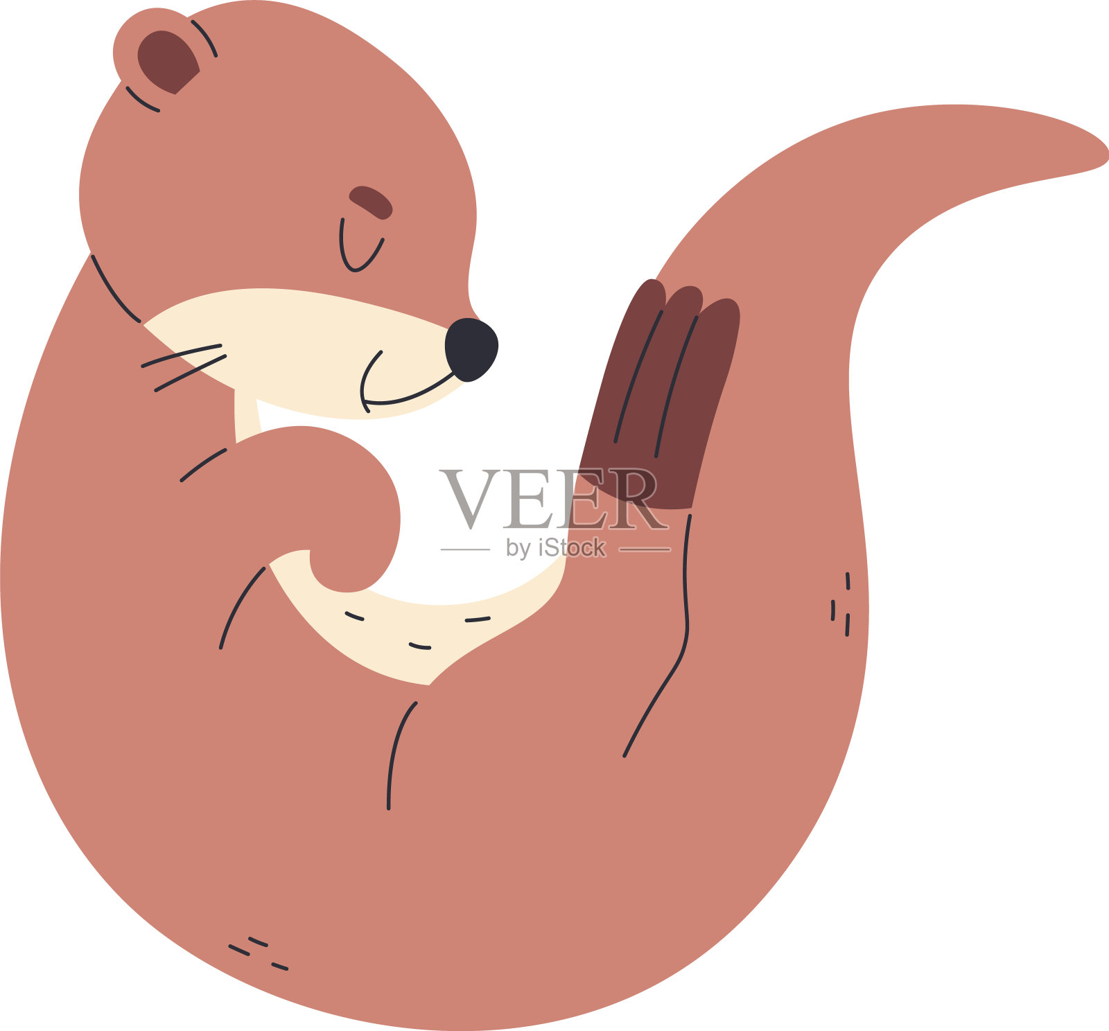 elements_cute_otter_set插画图片素材