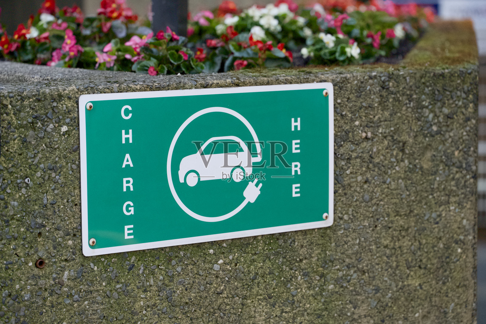 电动汽车充电标志特写照片摄影图片