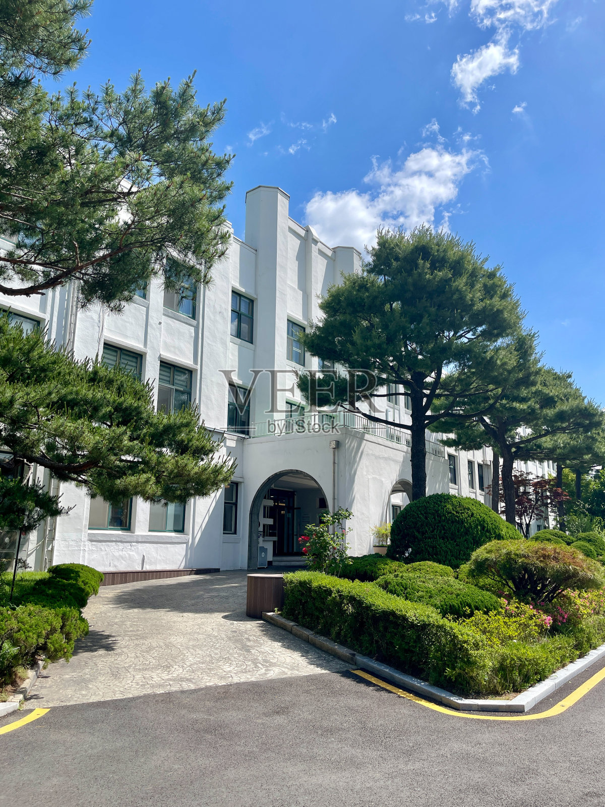 白色大楼入口照片摄影图片