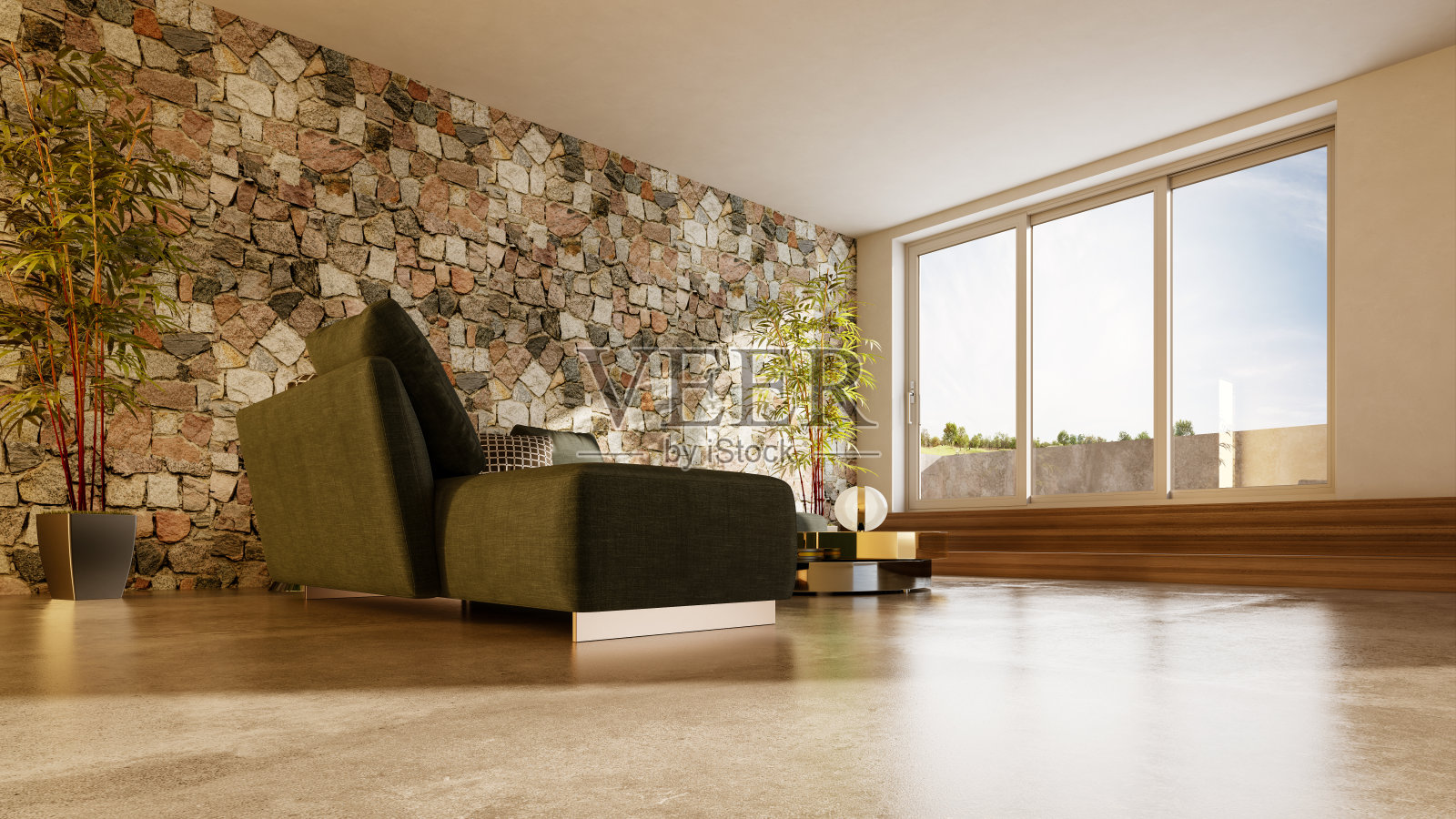 大型豪华现代明亮内饰客厅模型插图3D渲染图像照片摄影图片