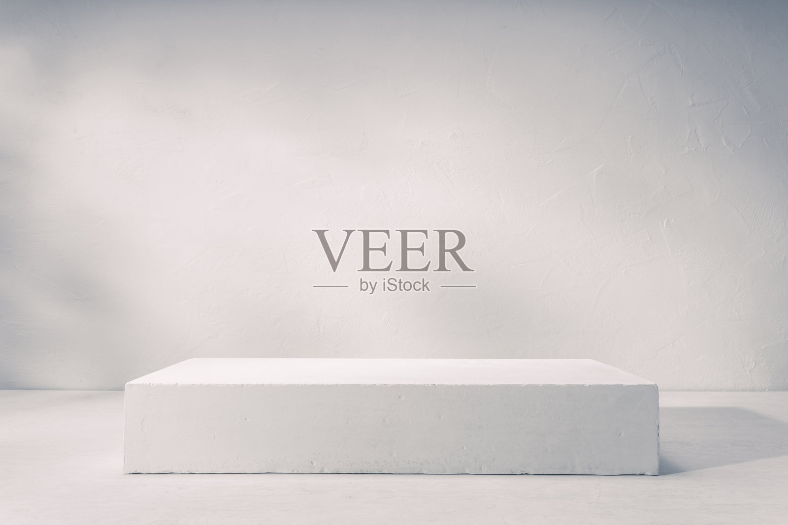 现代极简主义产品展示背景与白色平台在工作室照片摄影图片