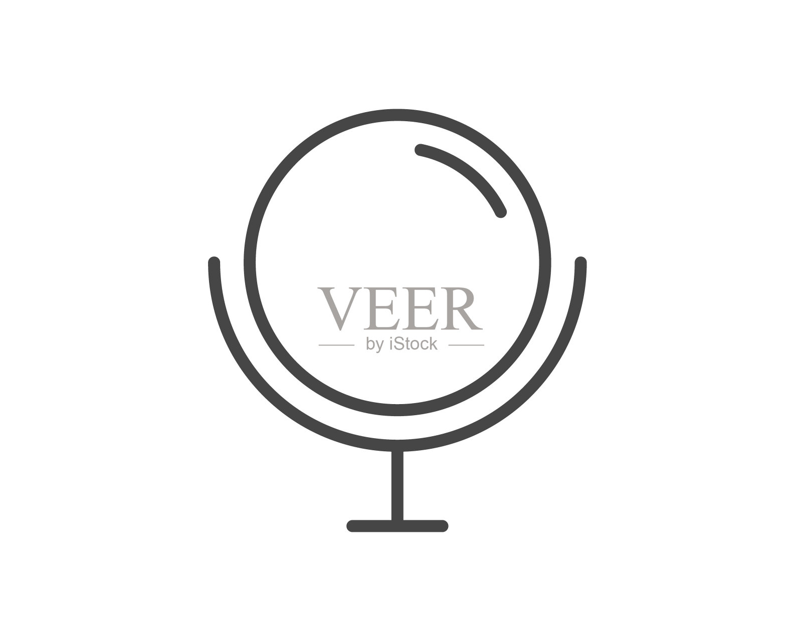 化妆和化妆品。线性矢量图形美女图标的形式是面镜。插画图片素材