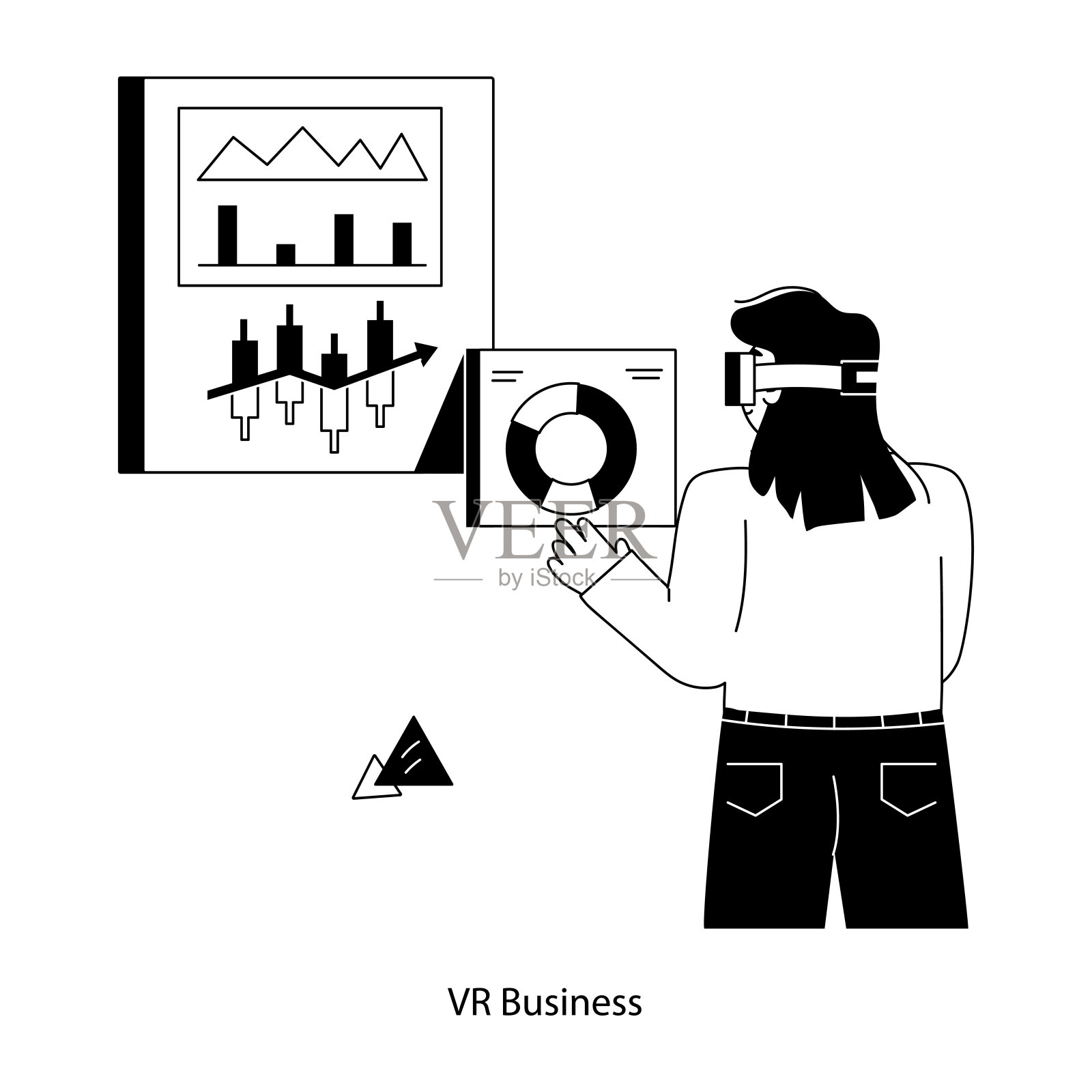 虚拟现实的业务插画图片素材