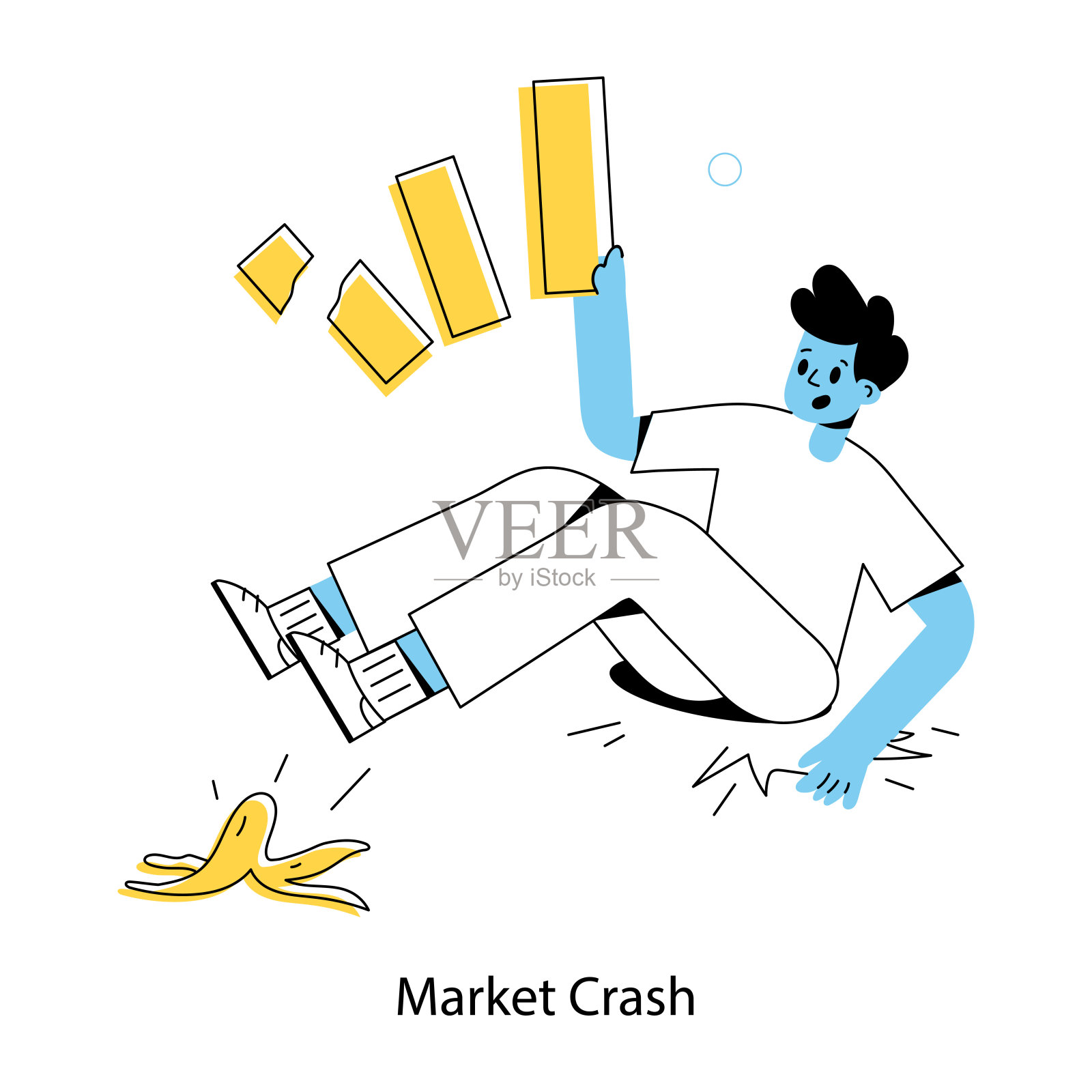 市场崩溃插画图片素材