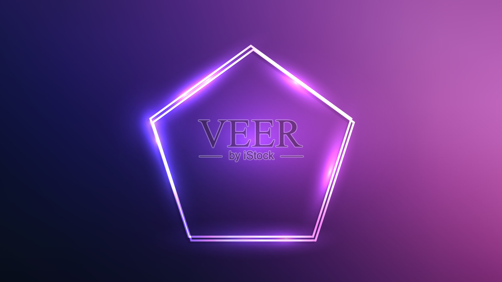 霓虹灯双框架与闪光效果插画图片素材