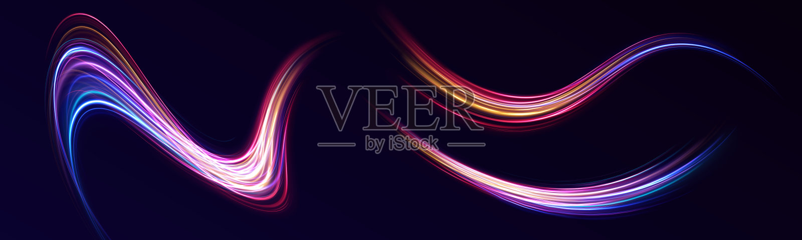 魔术漩涡与光的效果在红色，紫色，蓝色的颜色。插画图片素材