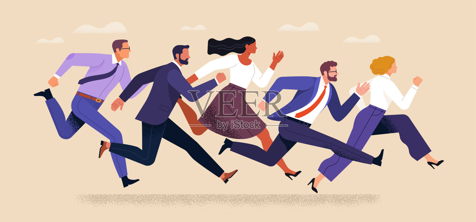 商业竞争的概念。插画图片素材