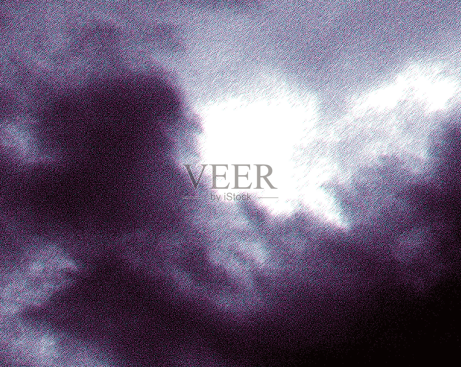 点画插图的积云与Glitch技术插画图片素材