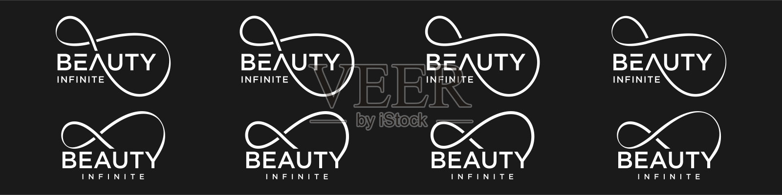 美无穷标志设计，wordmark美无穷图标组合，矢量插图插画图片素材