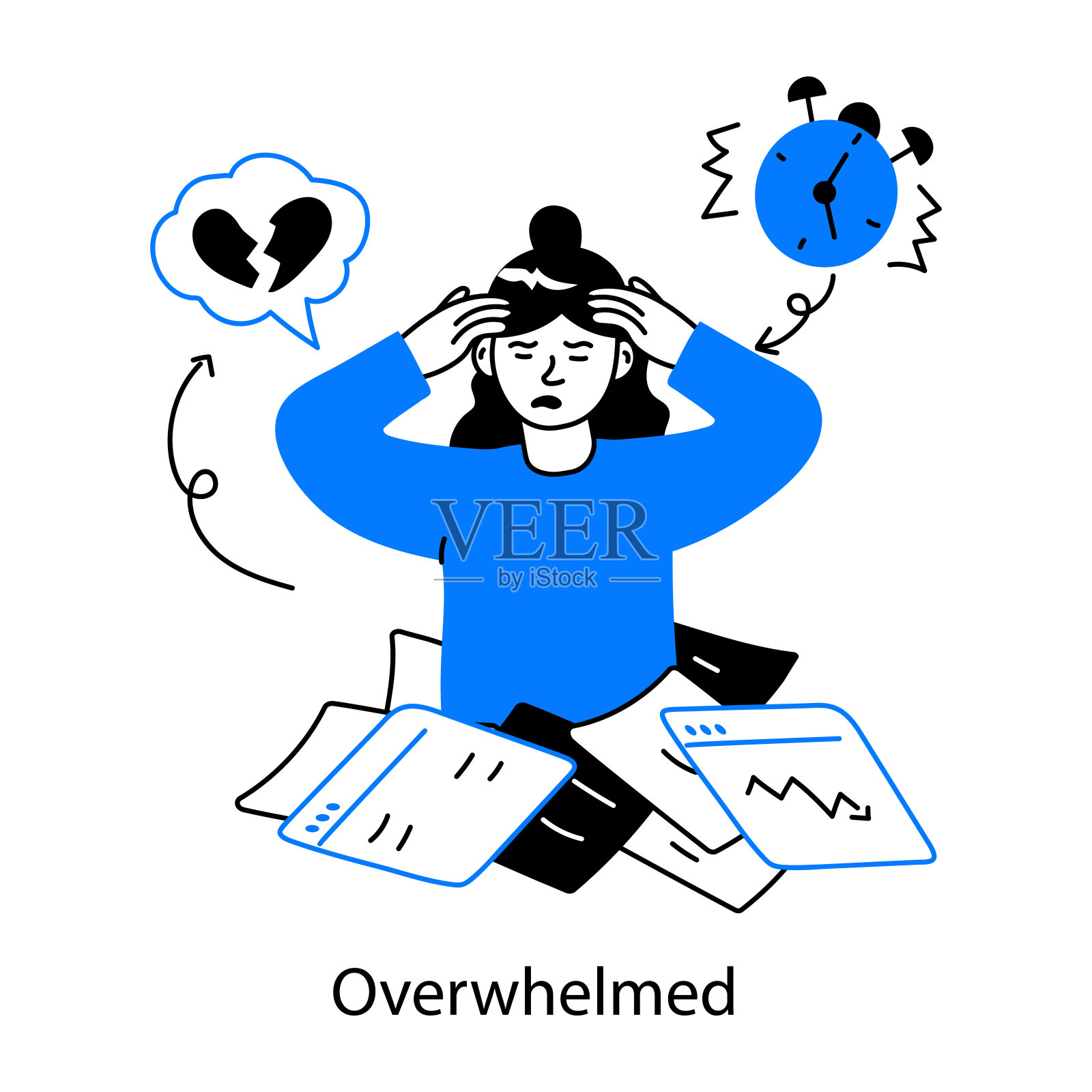 不知所措插画图片素材