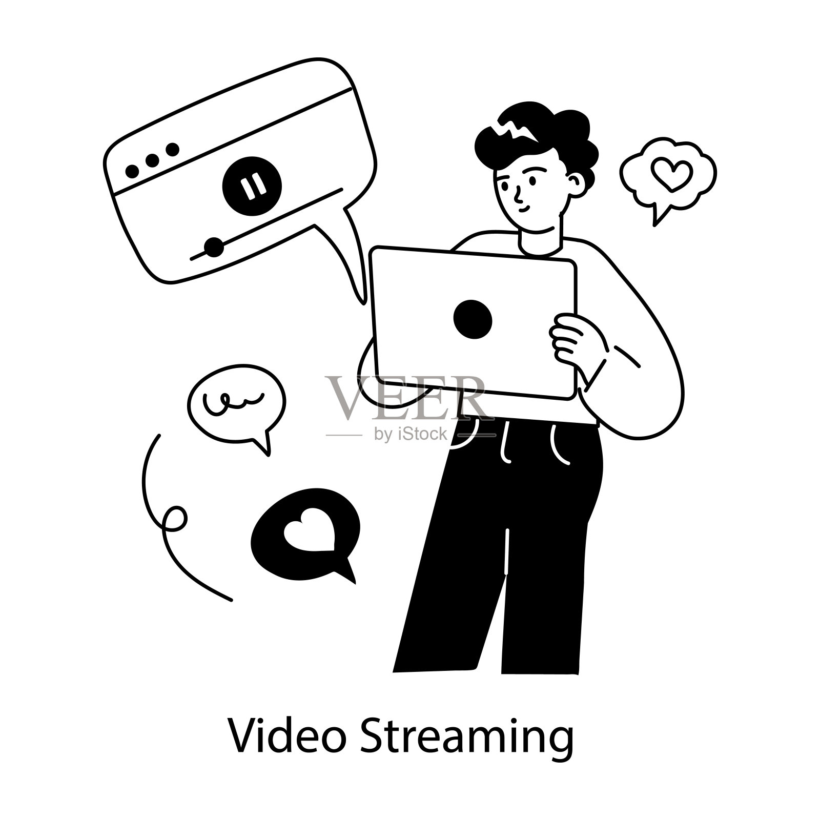 流媒体视频插画图片素材