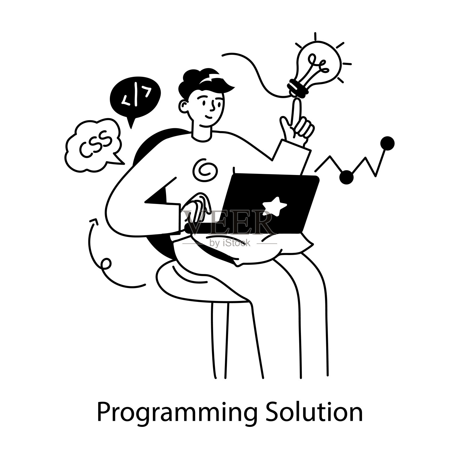 编程解决方案插画图片素材