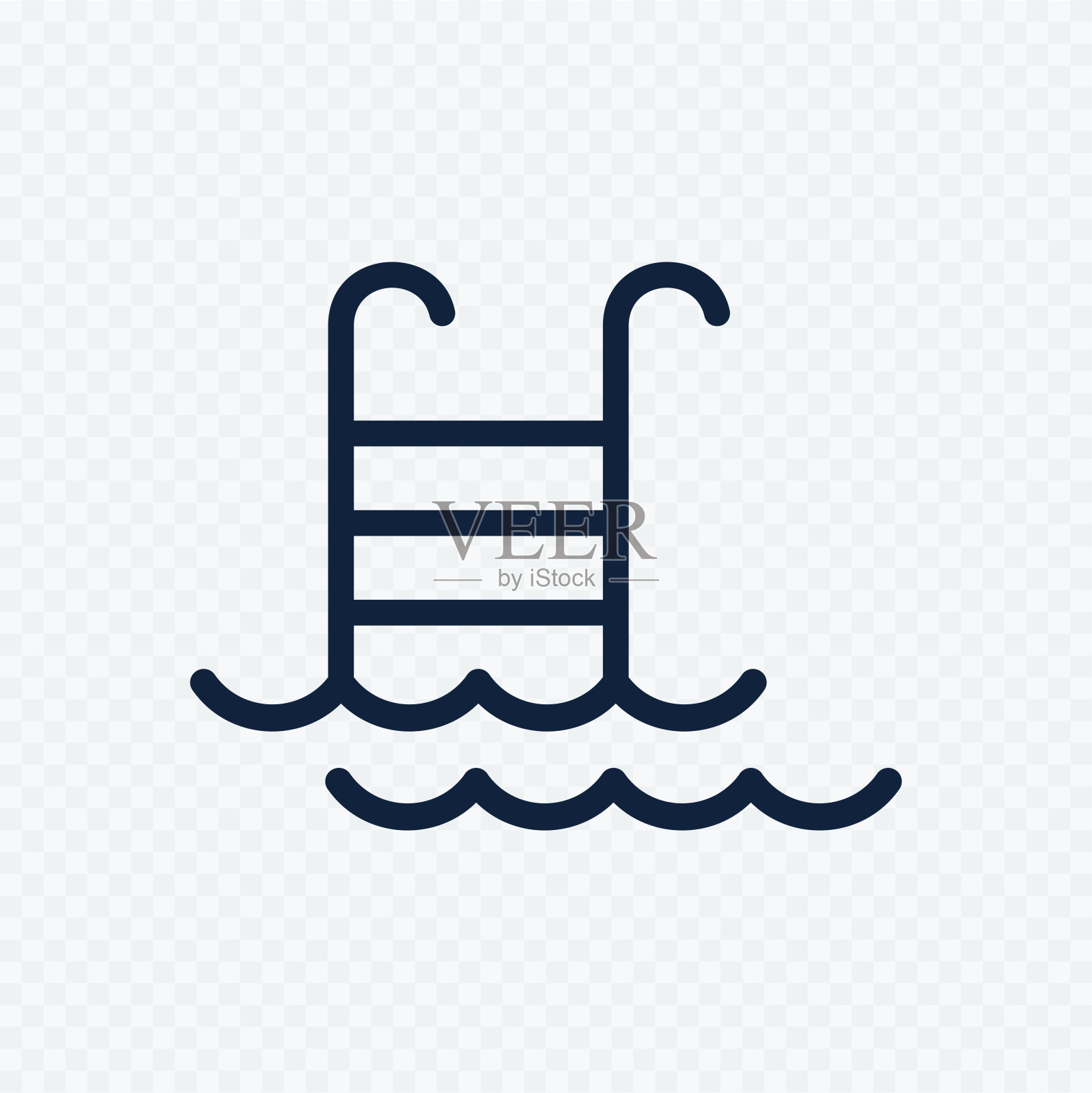 象征水池、水、游泳。矢量插图。插画图片素材