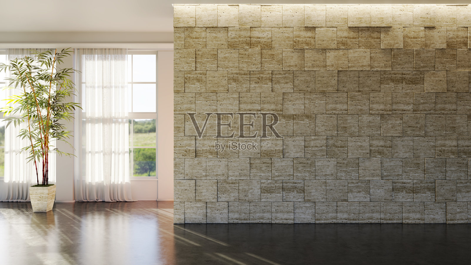 大型豪华现代明亮内饰客厅模型插图3D渲染图像照片摄影图片