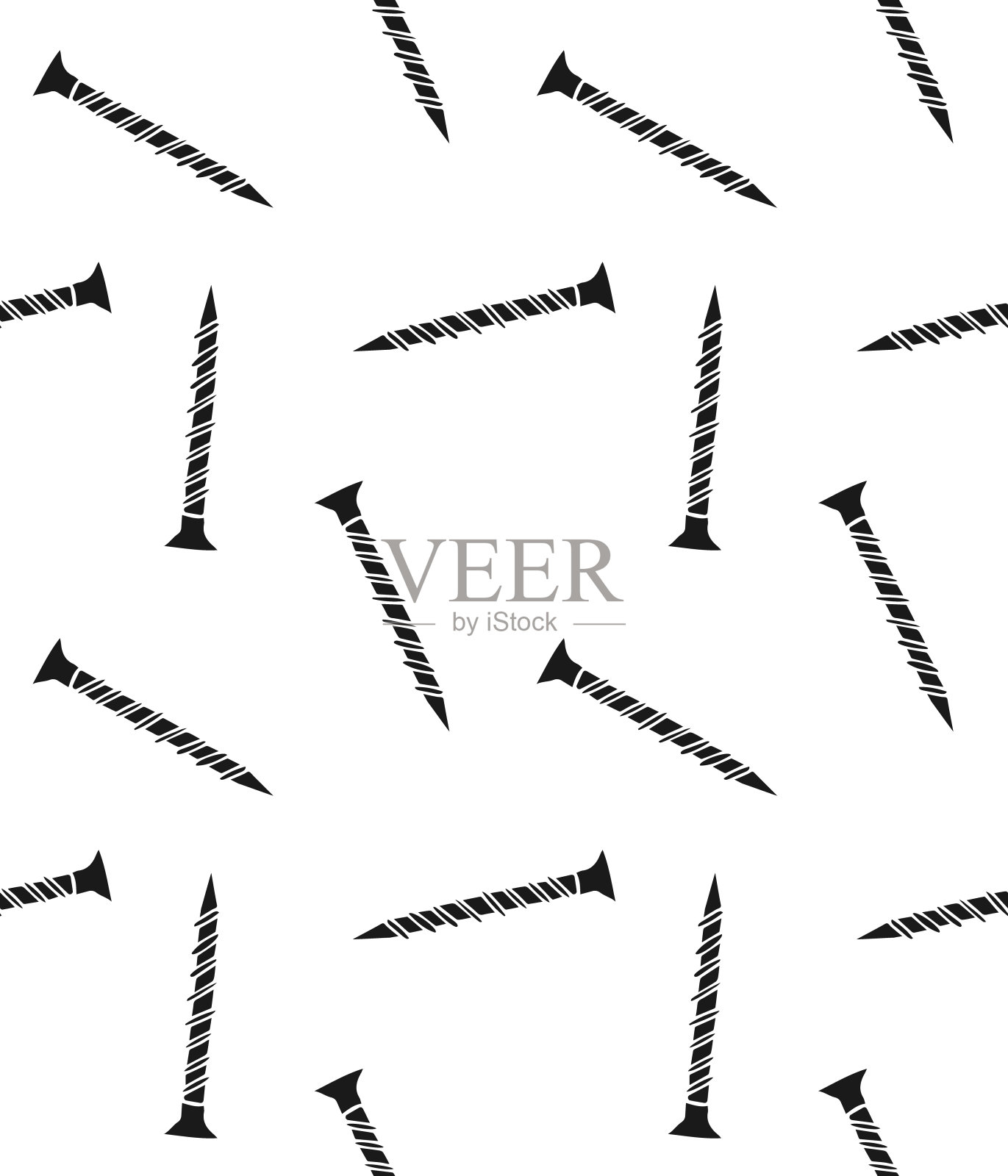 矢量无缝图案手绘涂鸦草图螺丝插画图片素材