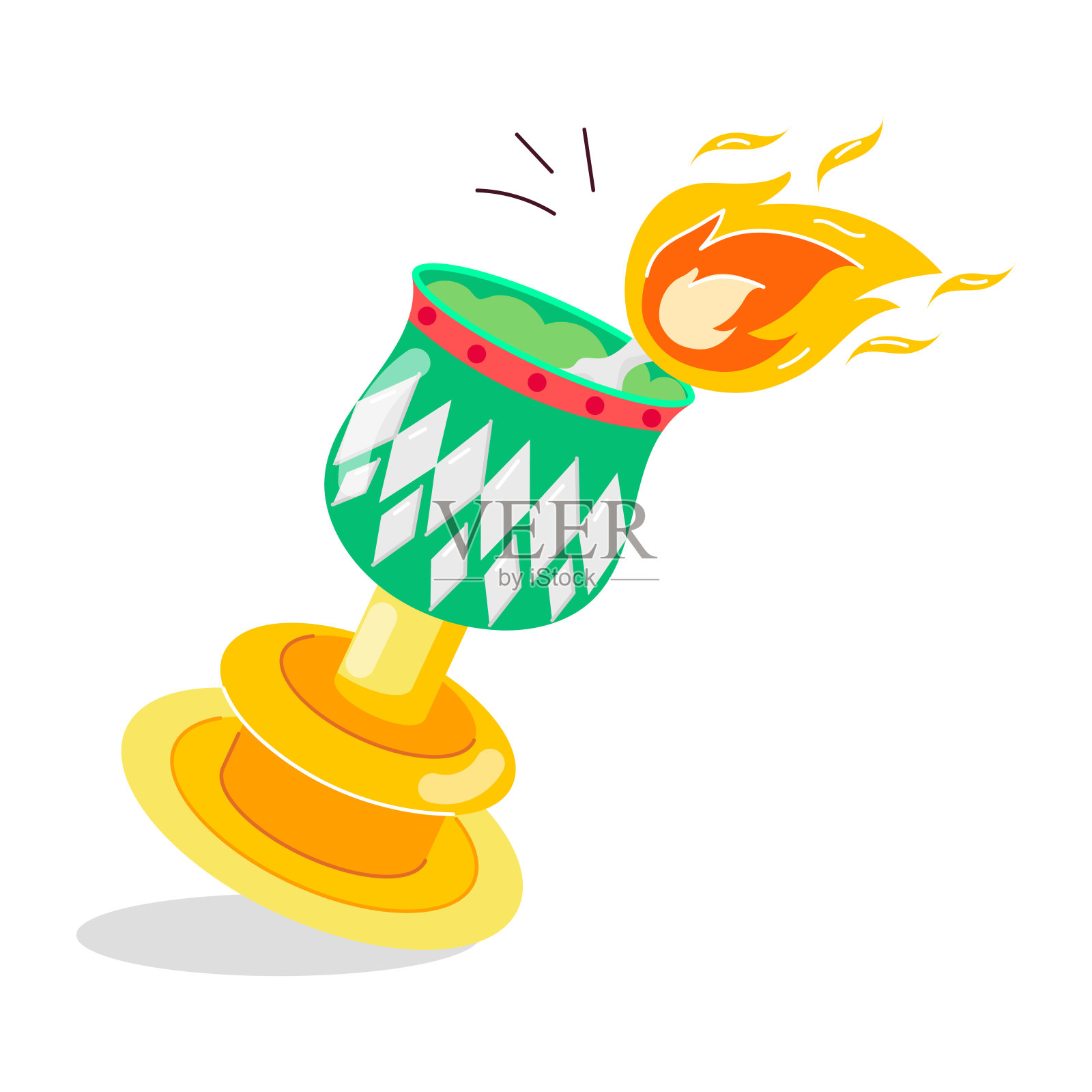 排灯节派对扁平贴纸的最新收藏插画图片素材