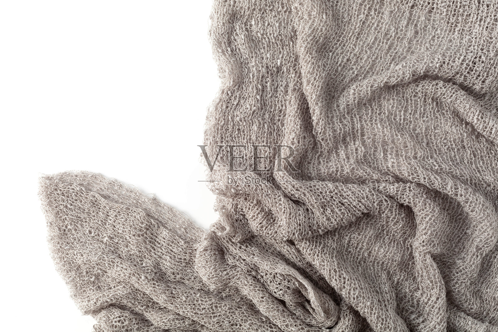 白色背景上的棕色皱布照片摄影图片