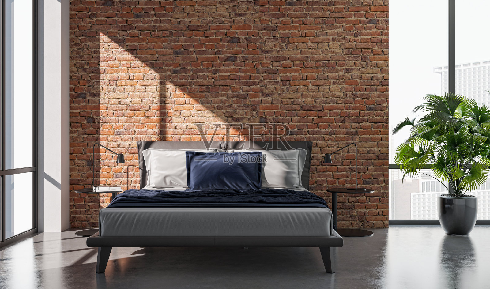 大型豪华现代明亮内饰客厅模型插图3D渲染图像照片摄影图片