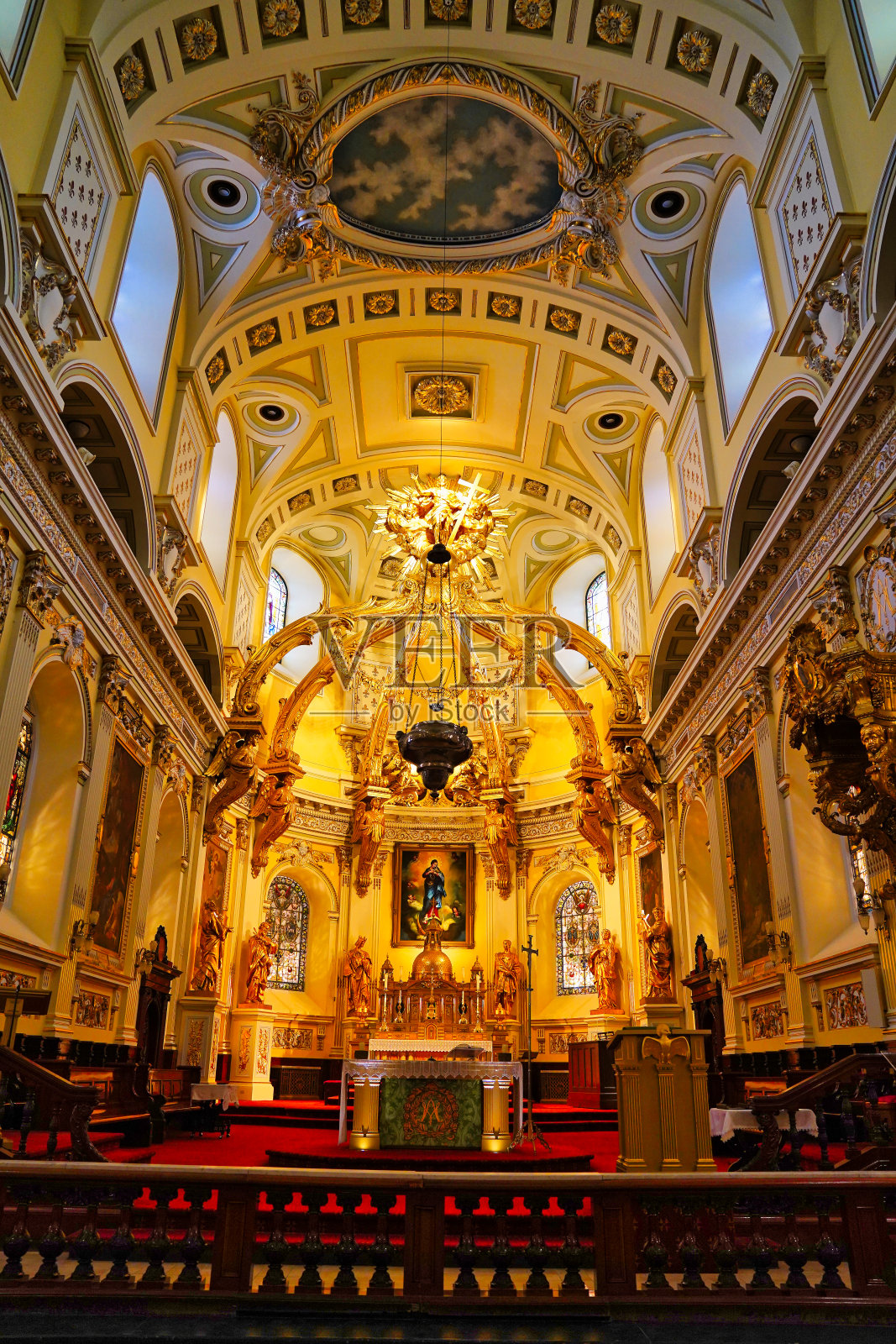 加拿大魁北克市的圣母大教堂照片摄影图片