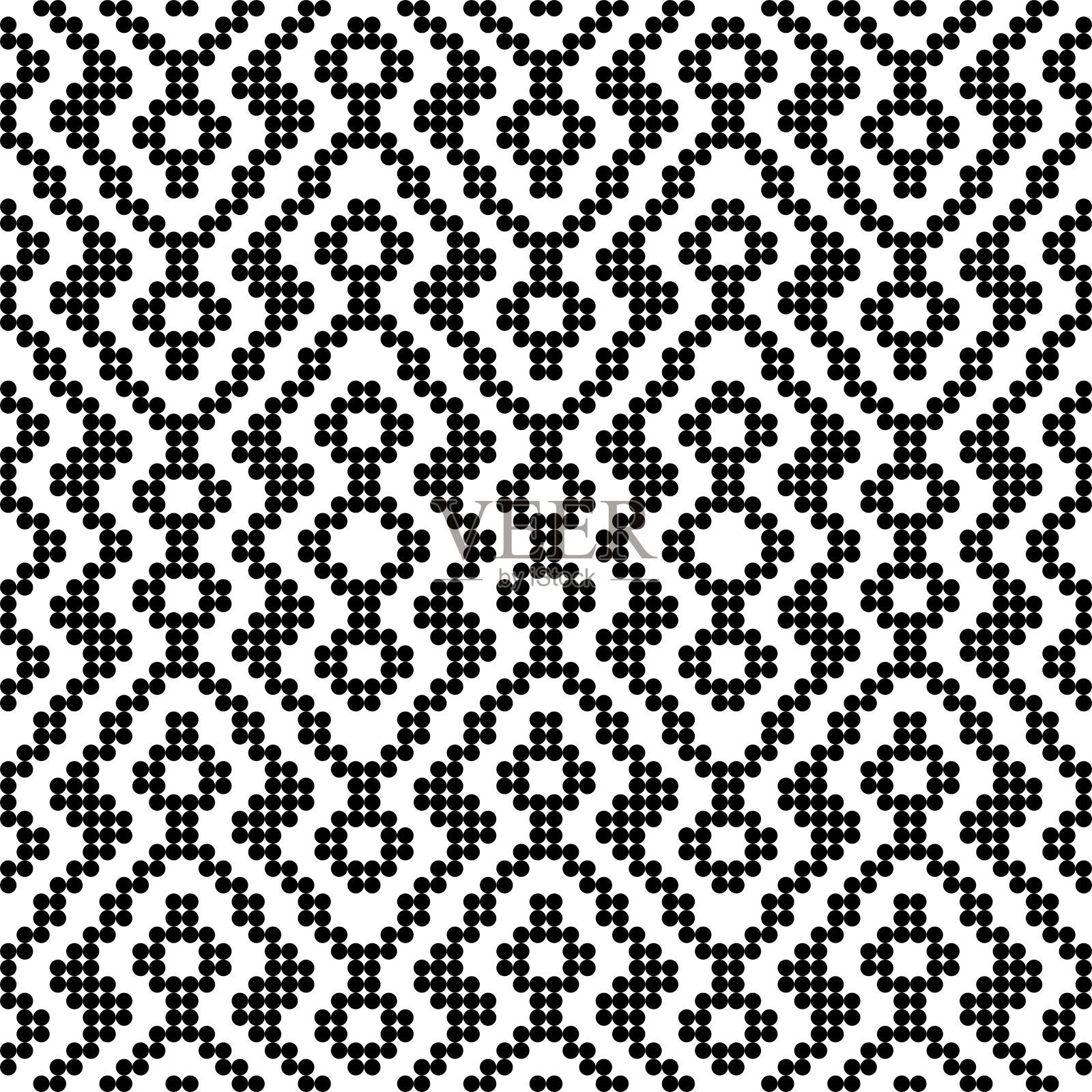 黑白花卉无缝图案的纺织品设计插画图片素材