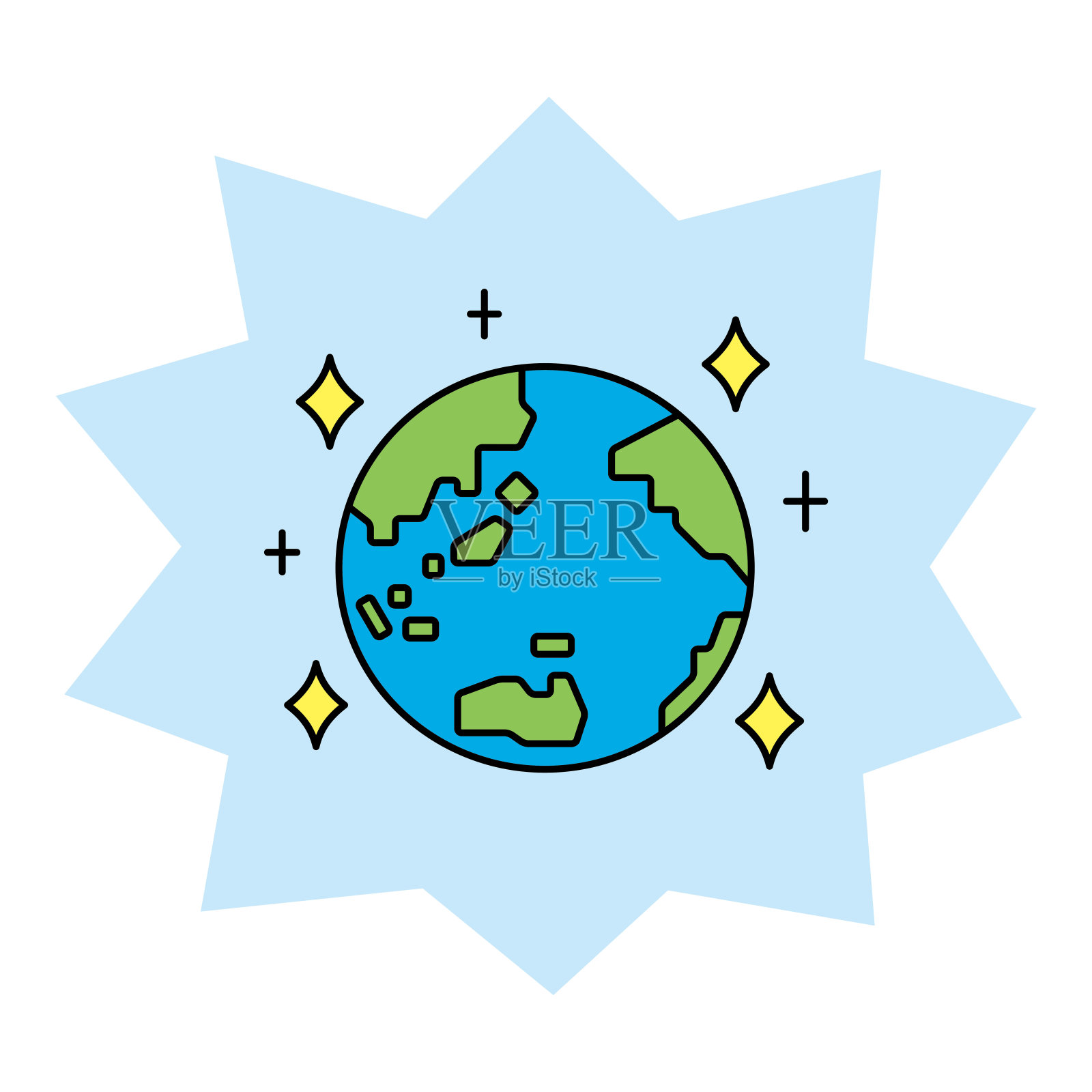 闪闪发光的地球剪贴画插画图片素材