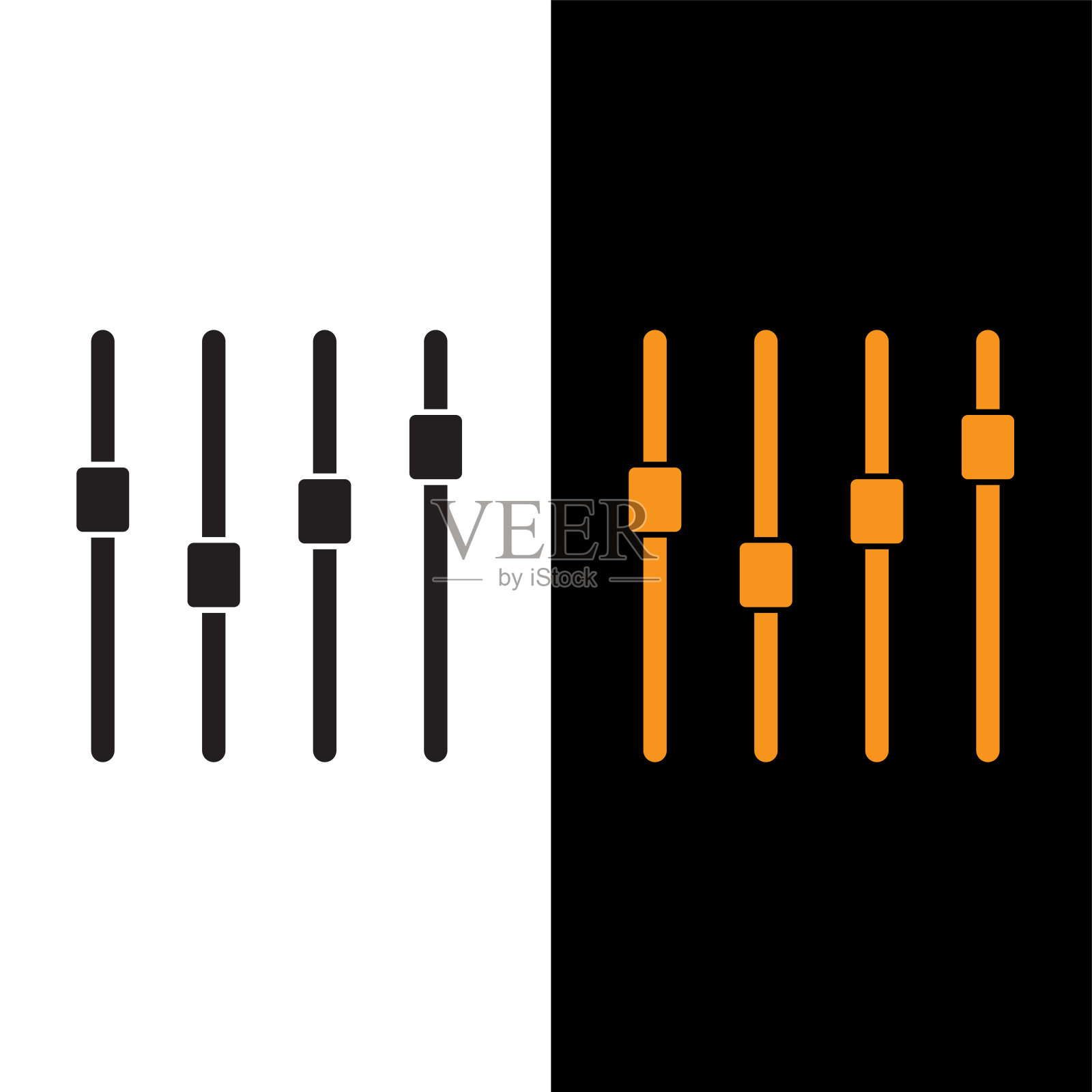 混合器音频图标矢量标志设计模板插画图片素材