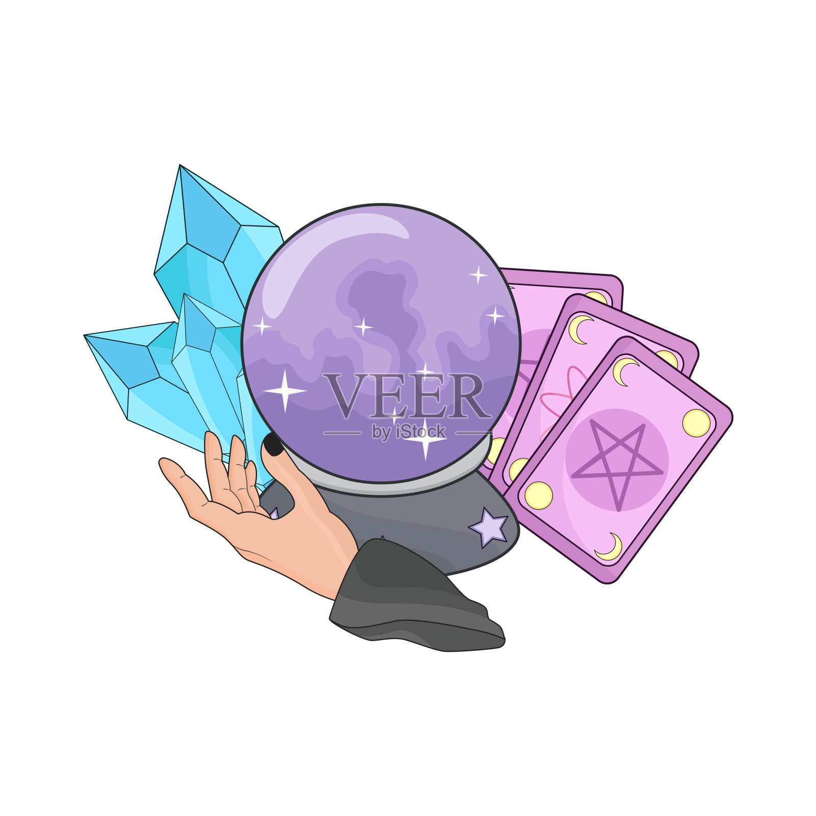 水晶球插画图片素材