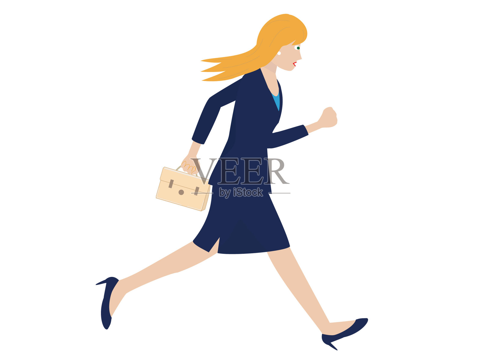 商人跑插画图片素材