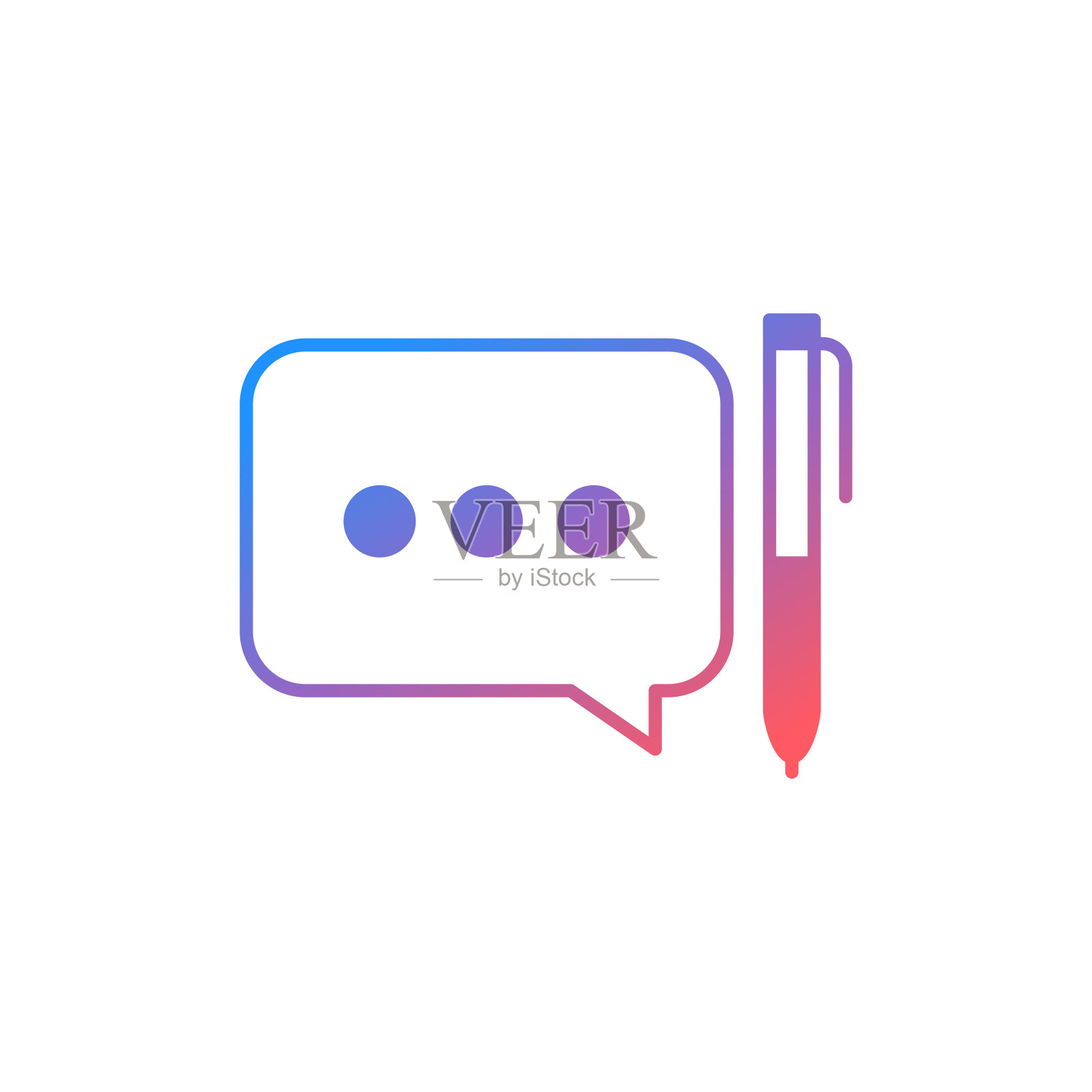 客户评论渐变色实线图标设计。适用于信息图表，网页，移动应用程序，UI, UX和GUI设计。插画图片素材