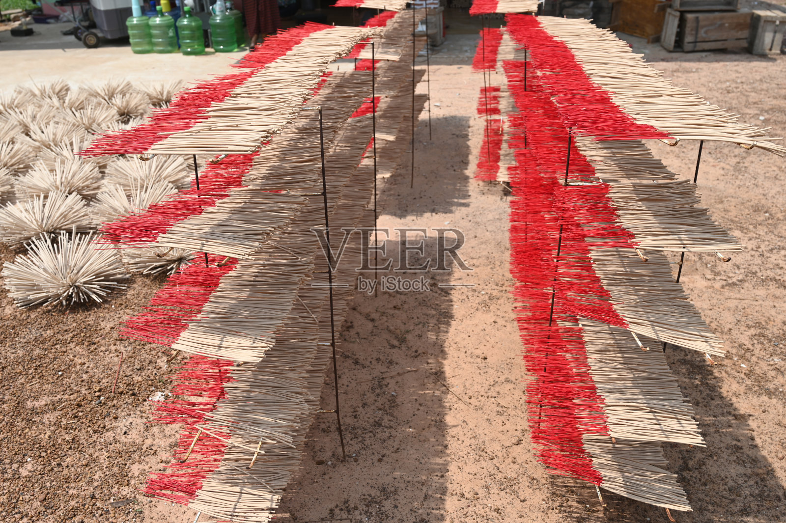 泰国农村村民生产的红香照片摄影图片