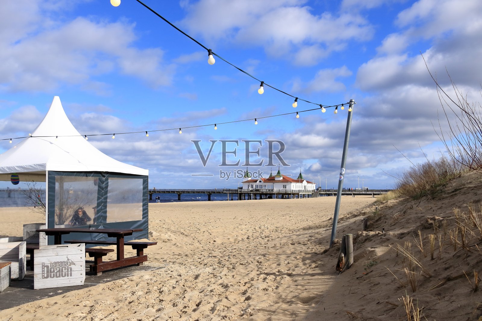 在Ahlbeck的Usedom岛海滩照片摄影图片