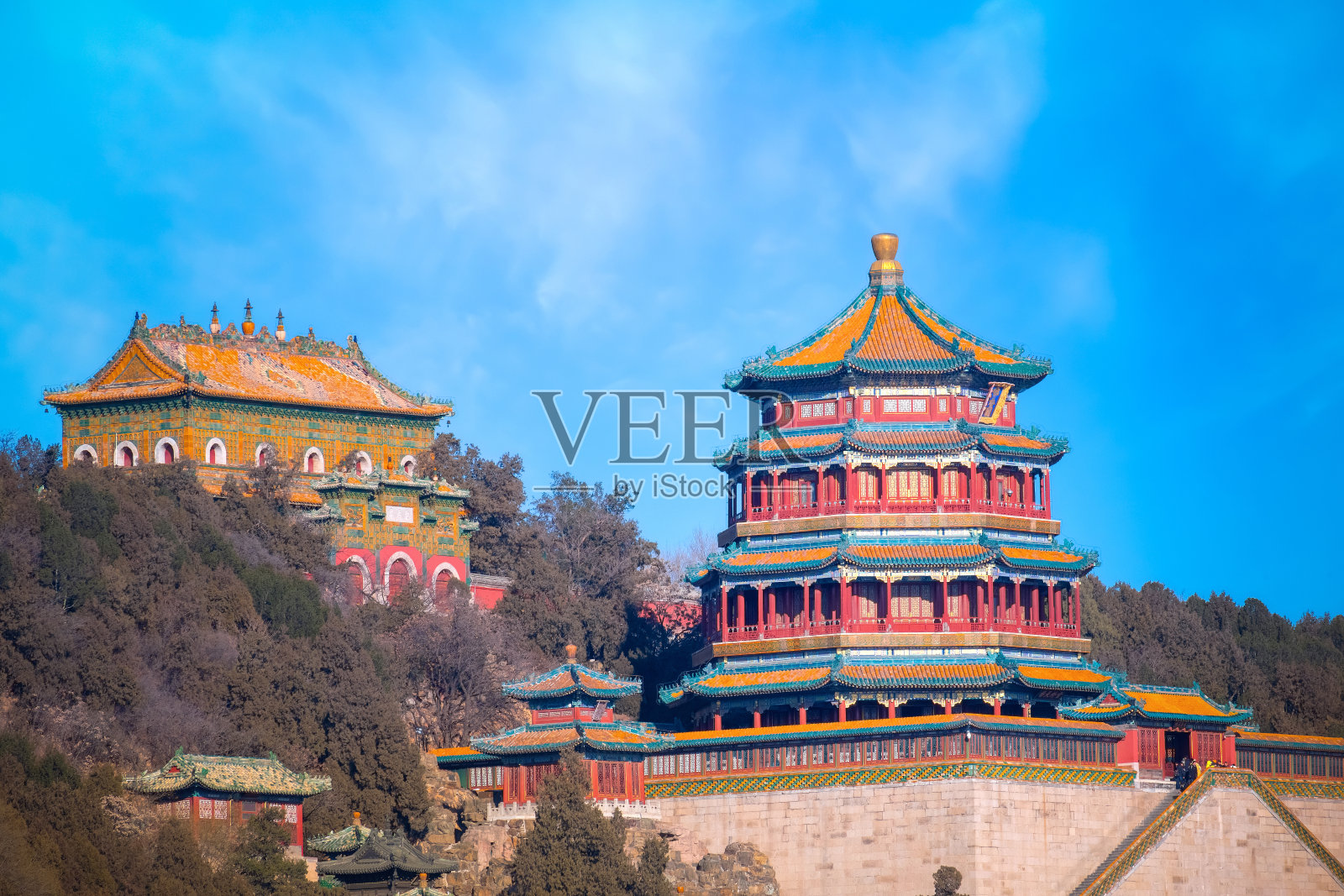 中国北京颐和园的佛香阁照片摄影图片