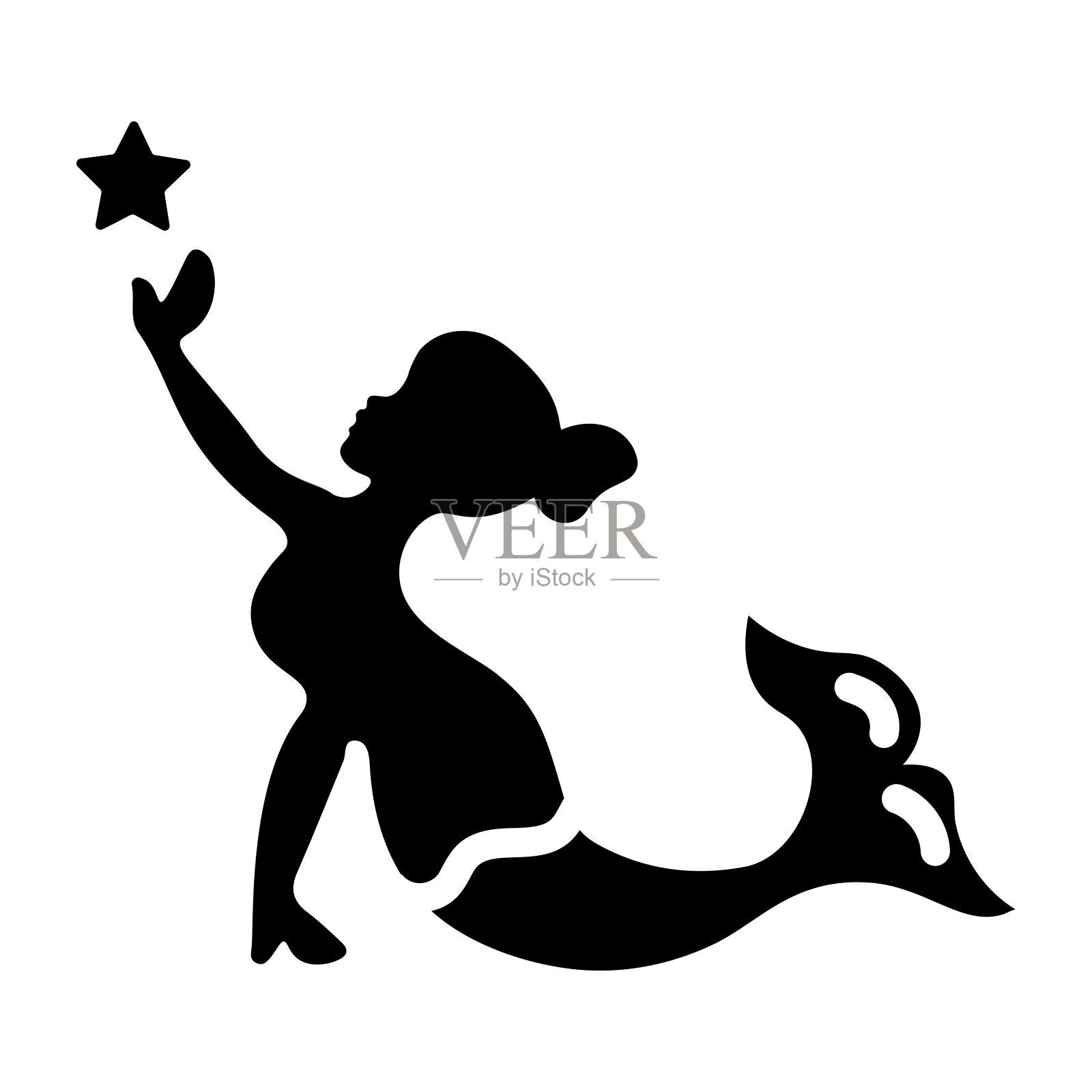 美丽的美人鱼插画图片素材