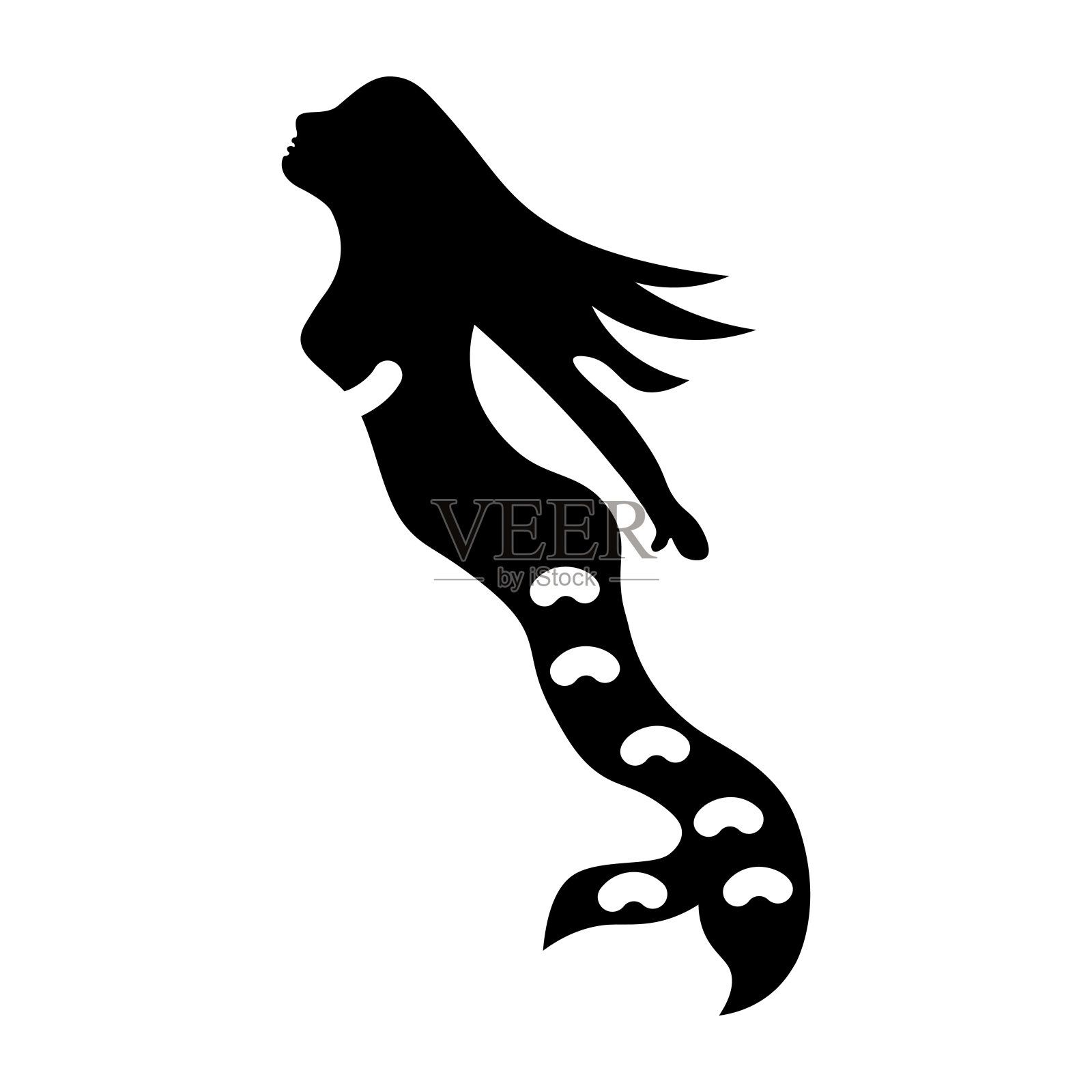 幻想的美人鱼插画图片素材