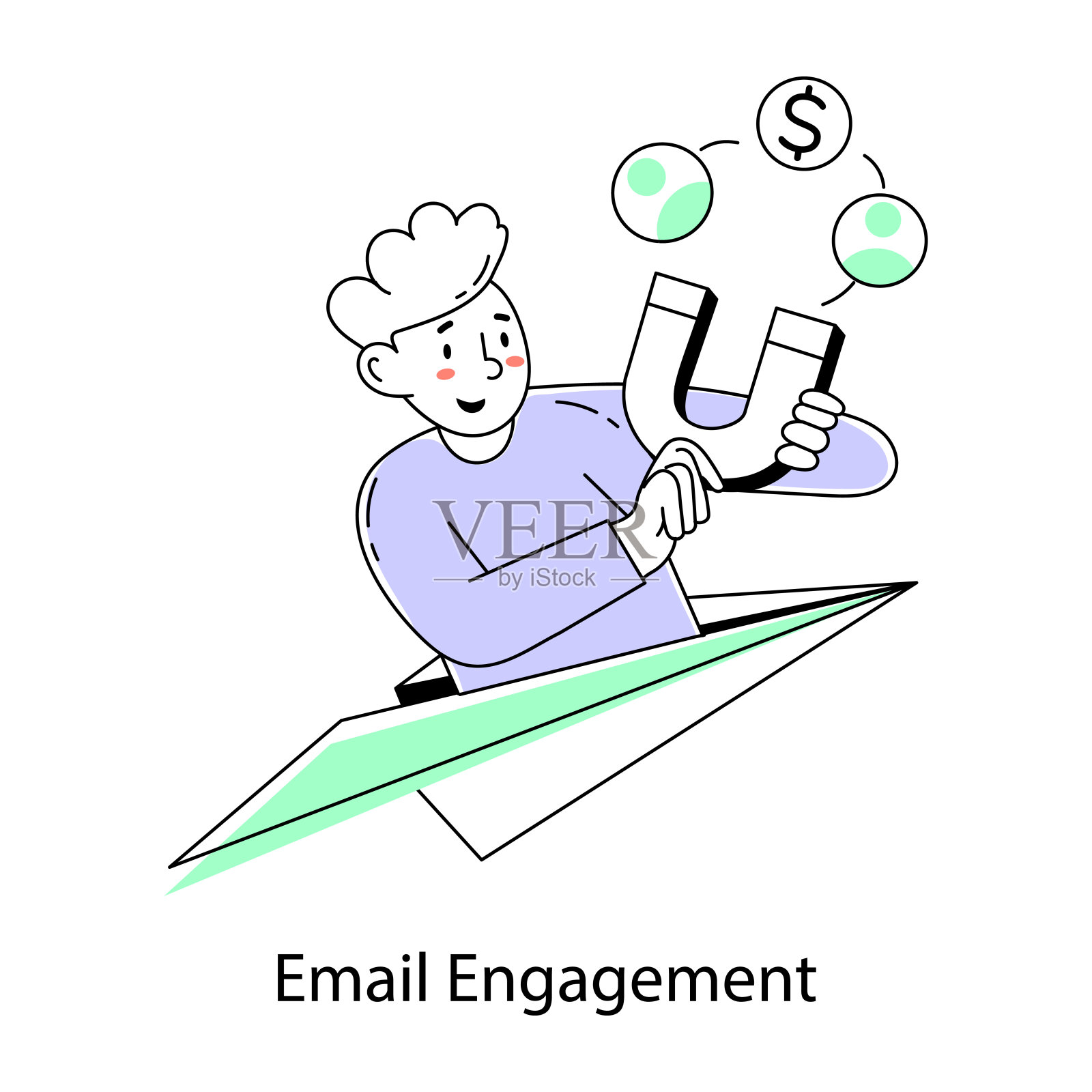 电子邮件交往插画图片素材