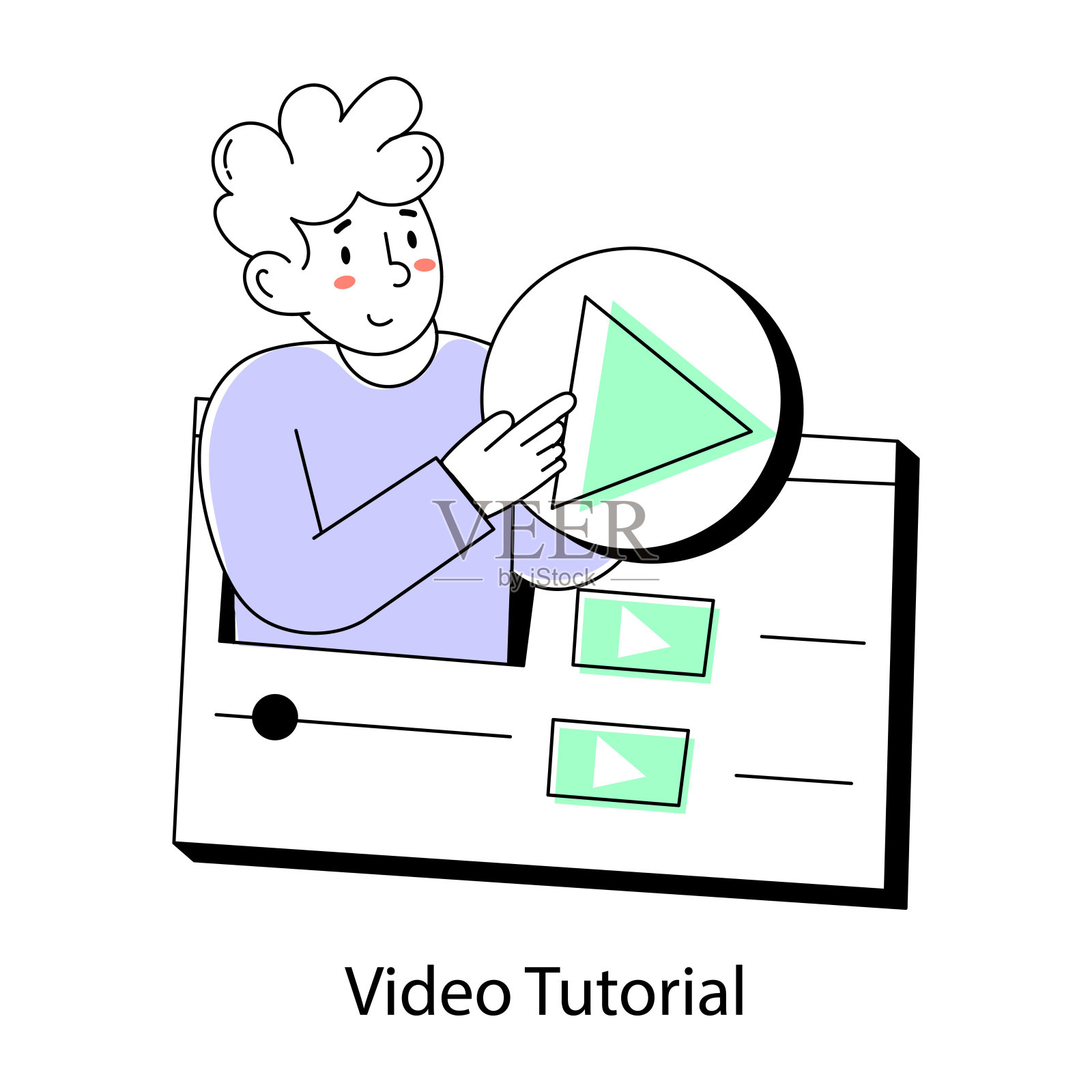 视频教程插画图片素材