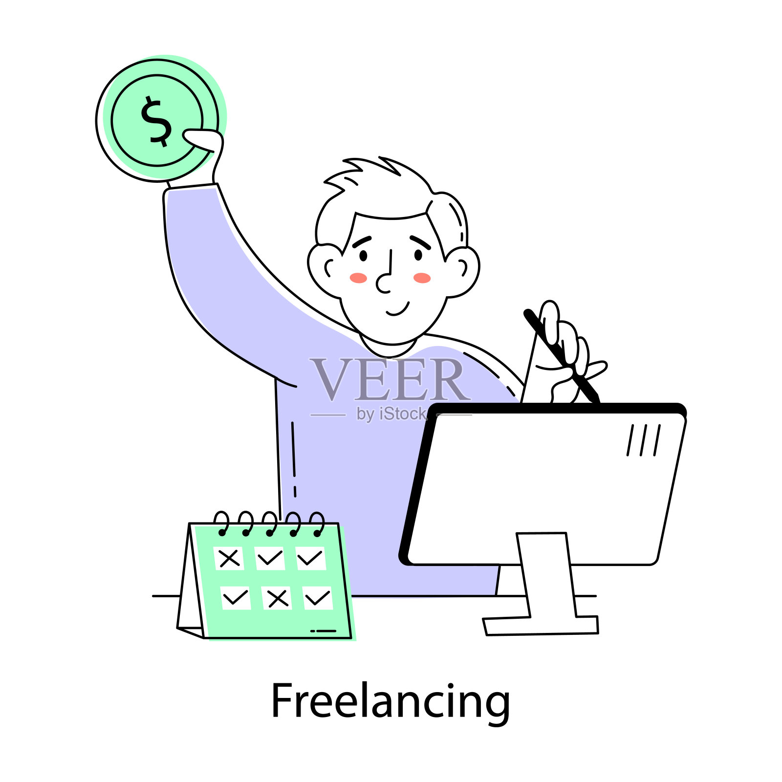 自由职业插画图片素材