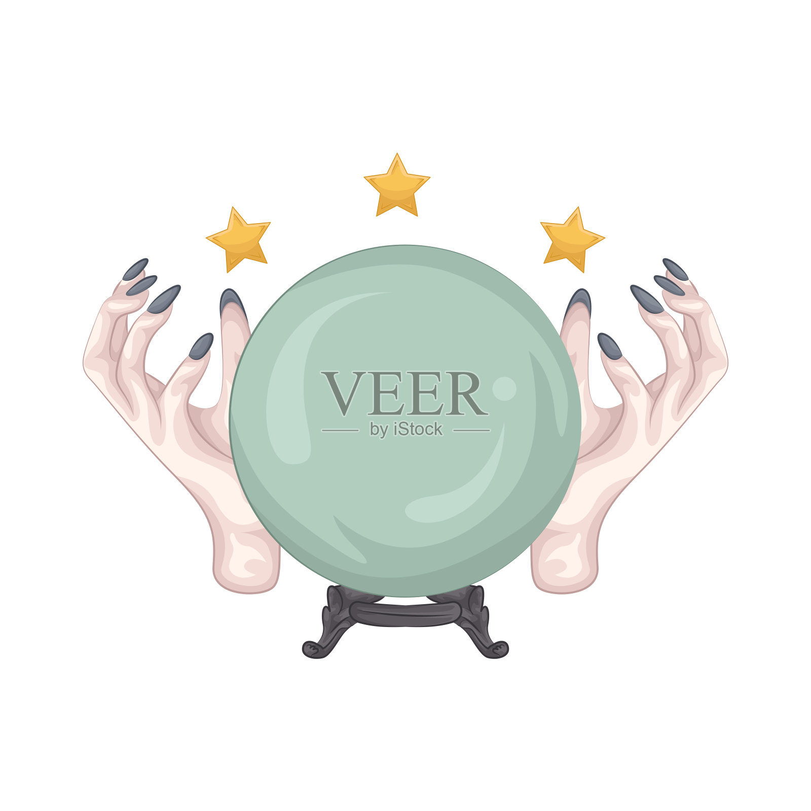 魔法水晶球插画图片素材