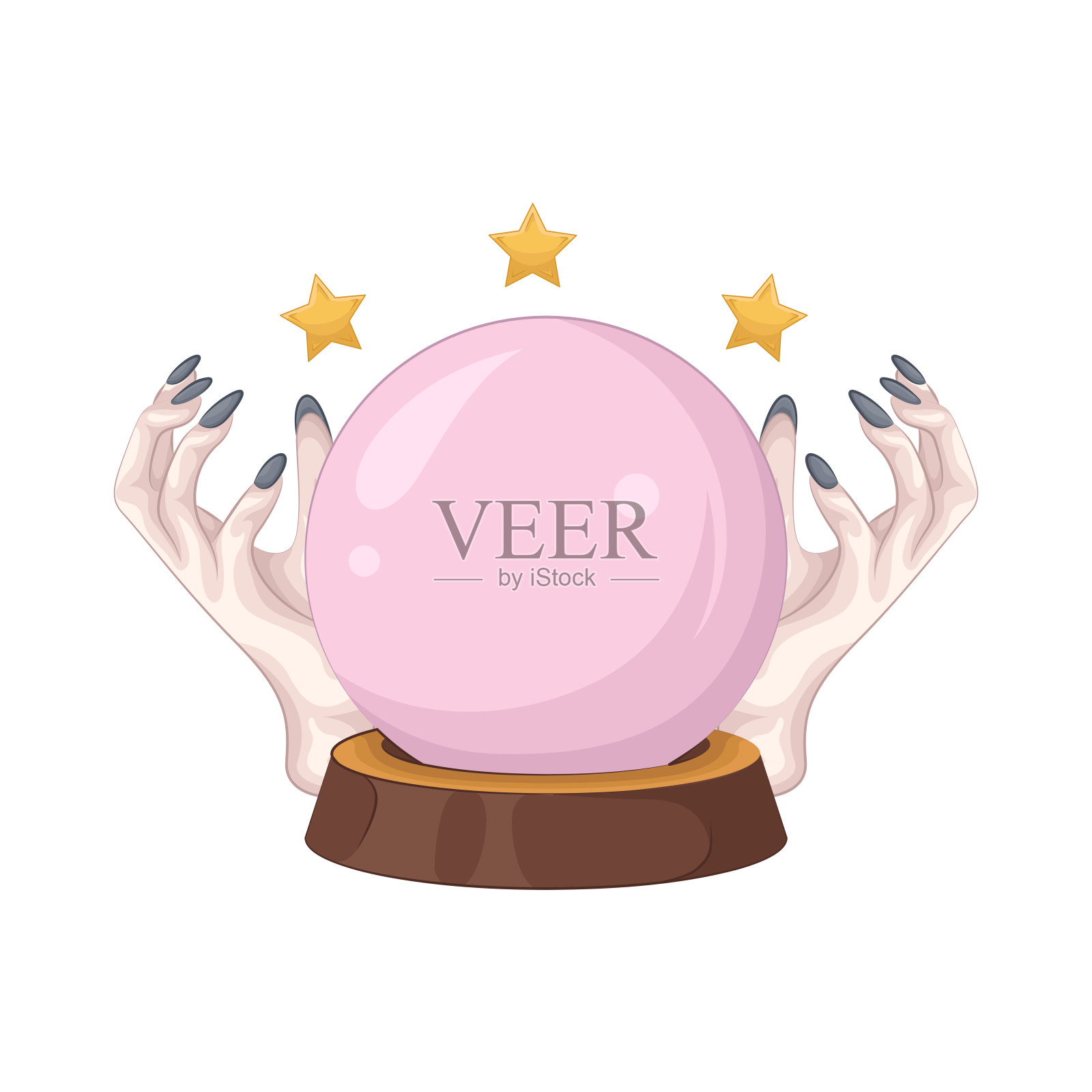 魔法水晶球插画图片素材