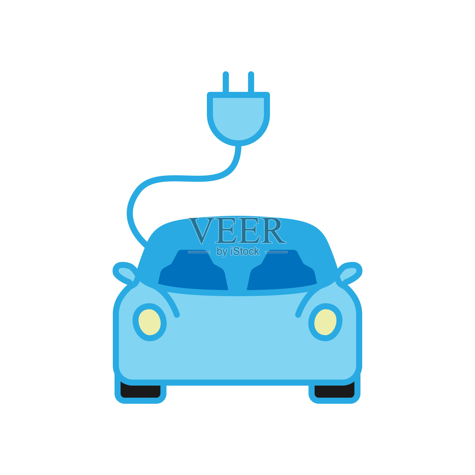 电动汽车图标。插画图片素材