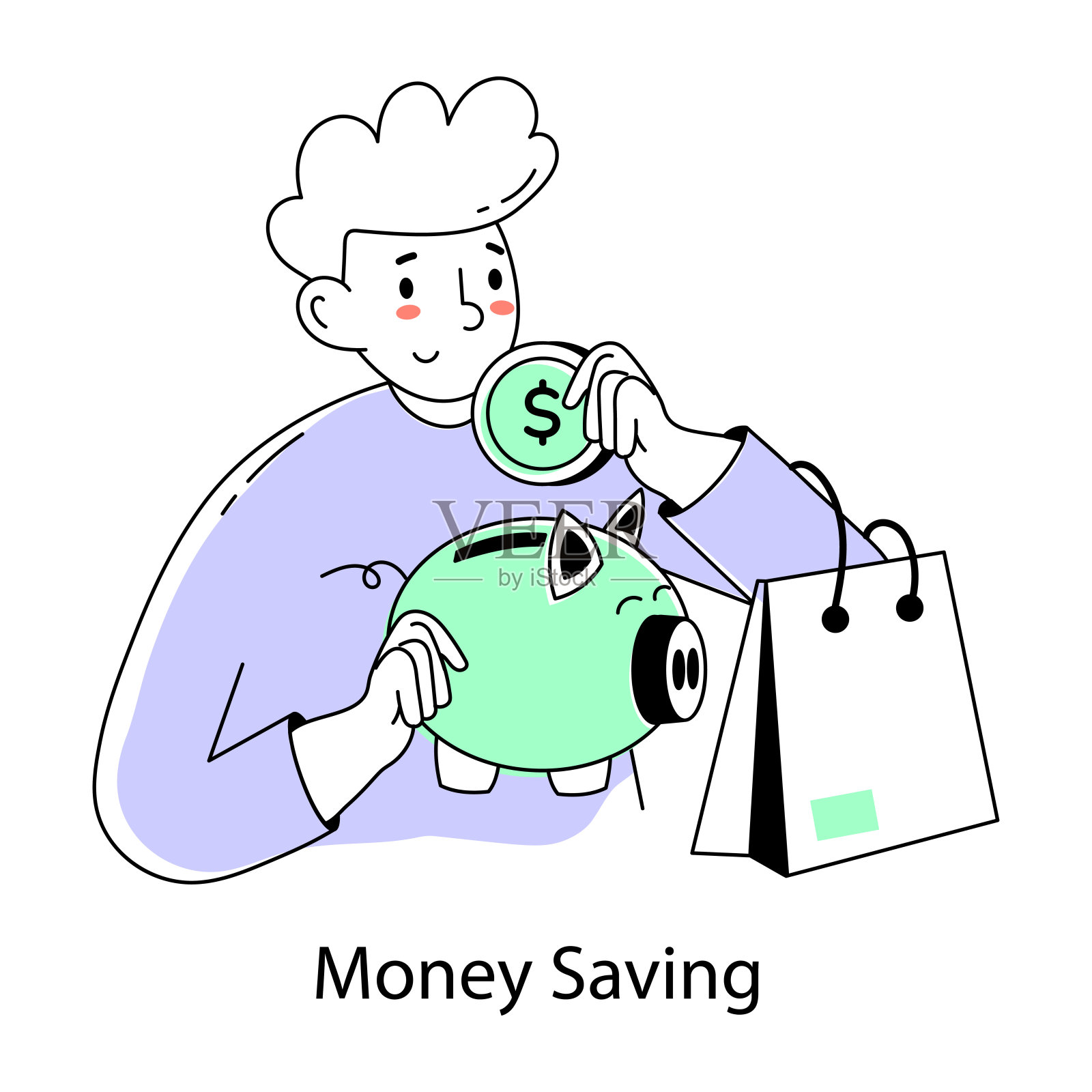 省钱插画图片素材
