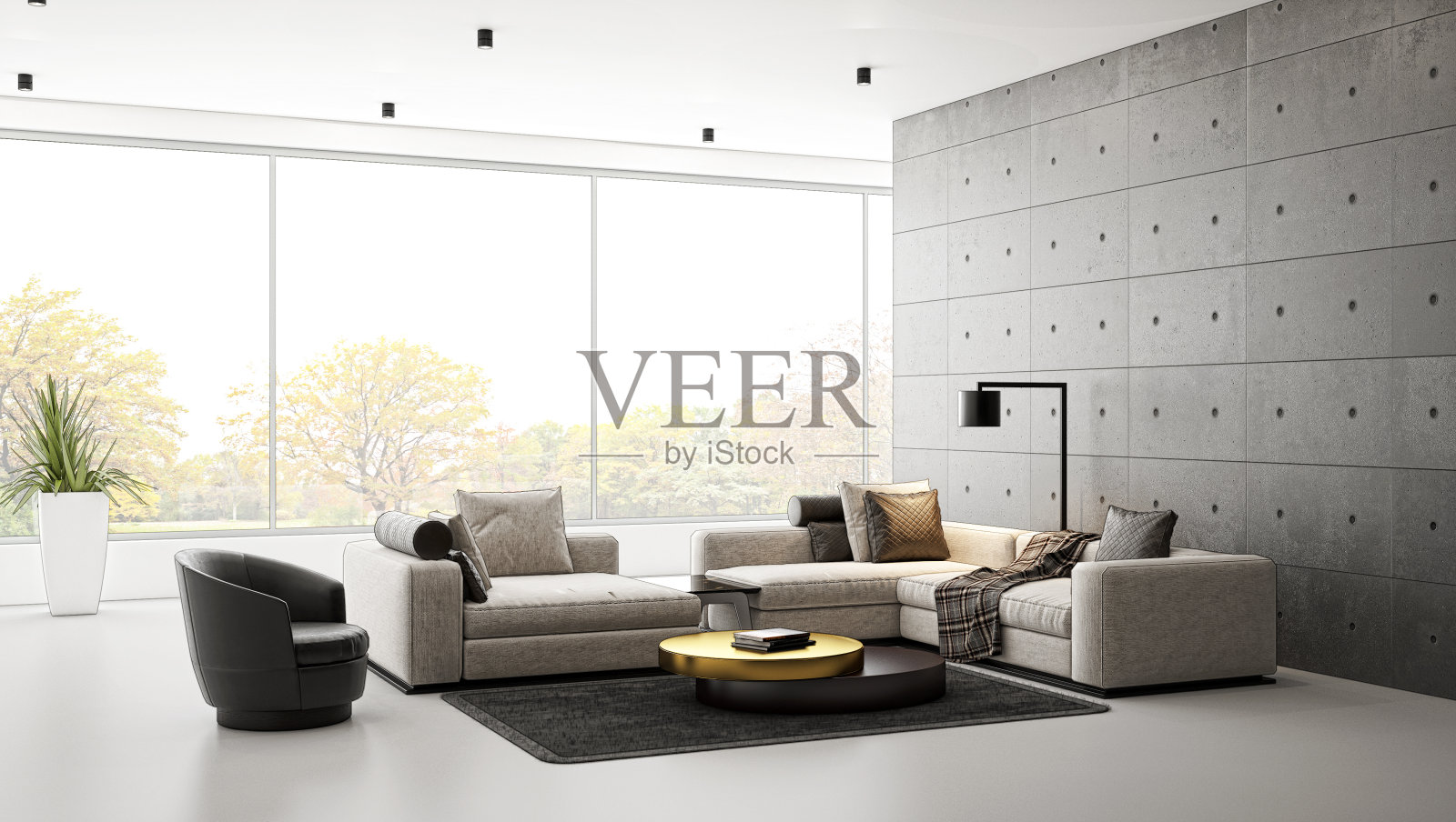 大型豪华现代明亮内饰客厅模型插图3D渲染图像照片摄影图片